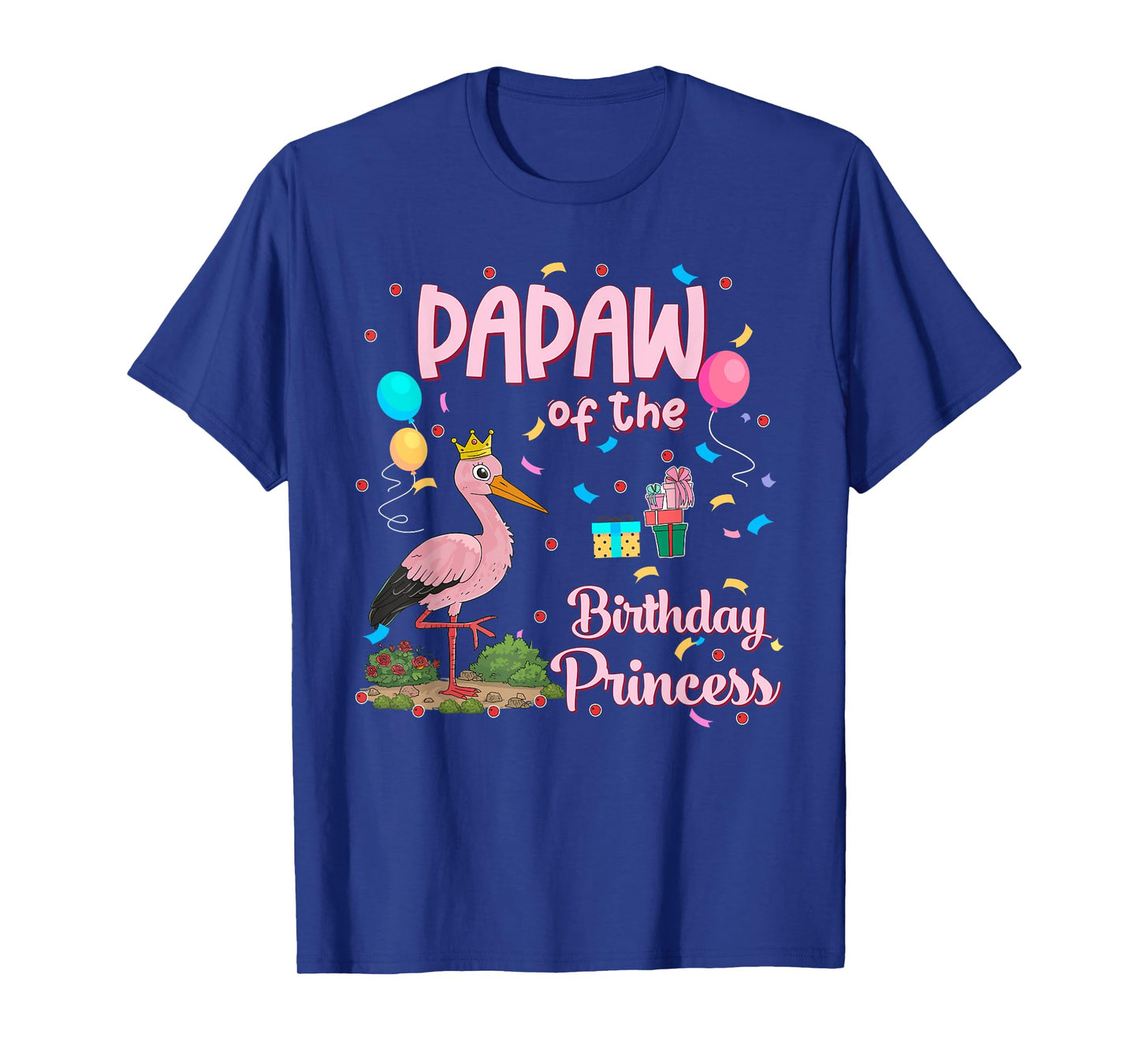 Papaw of the Birthday Princess Pink Flamingo Party Squad T-Shirt