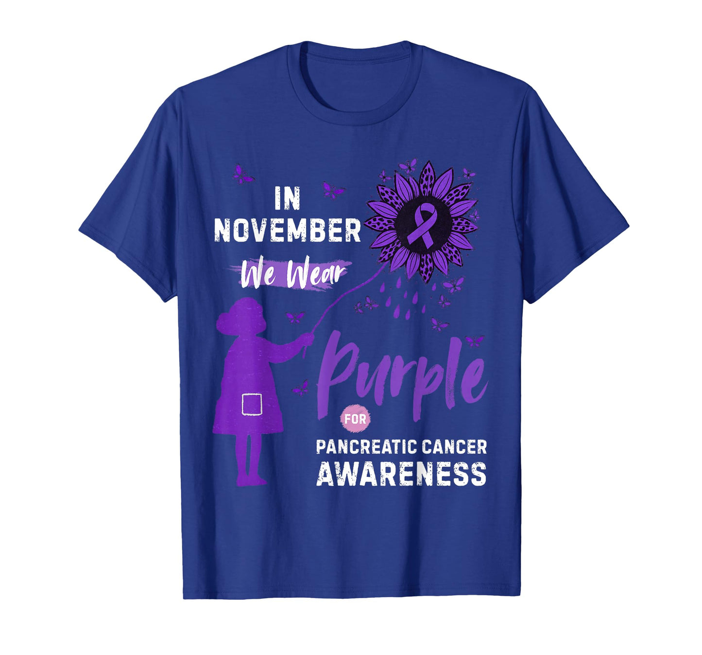 in November we wear Purple for Pancreatic Cancer Awareness T-Shirt