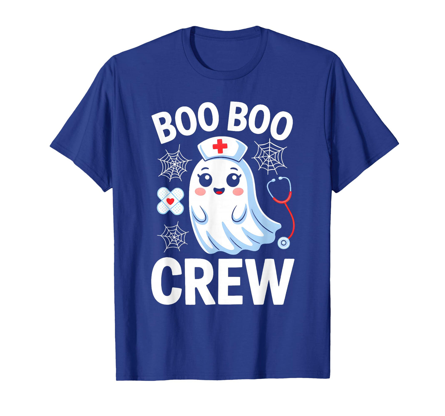 Boo Boo Crew Nurse Ghost Halloween Scrub Top Nursing Women T-Shirt