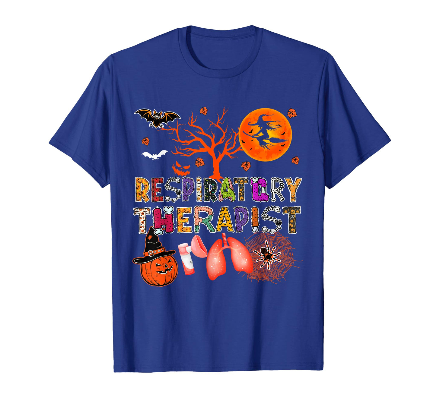 Respiratory Therapist Halloween Zombie Costume Scary Pumpkin T-Shirt