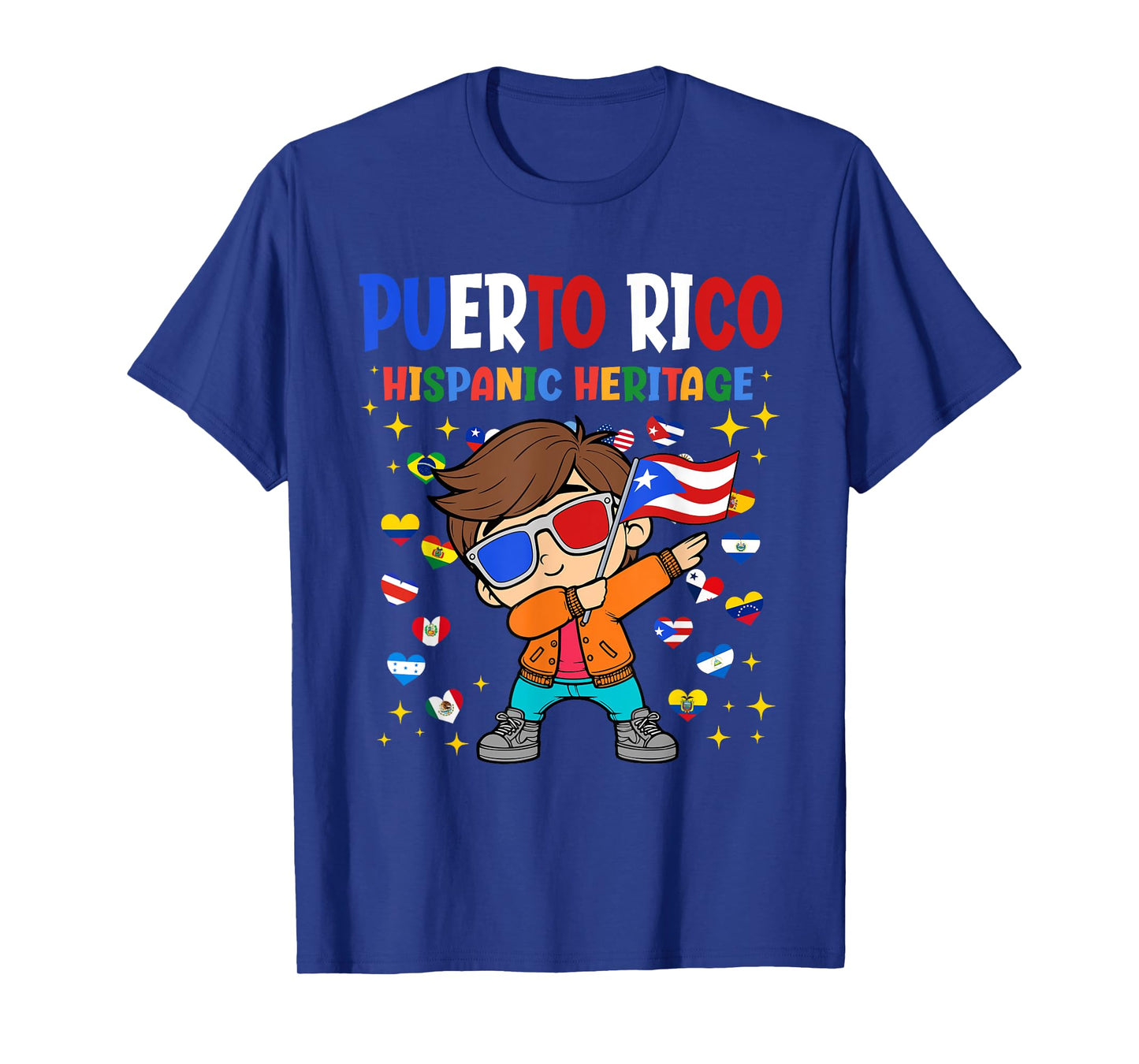 Hispanic Heritage Puerto Rican Flag Proud Rico Boys Kids T-Shirt