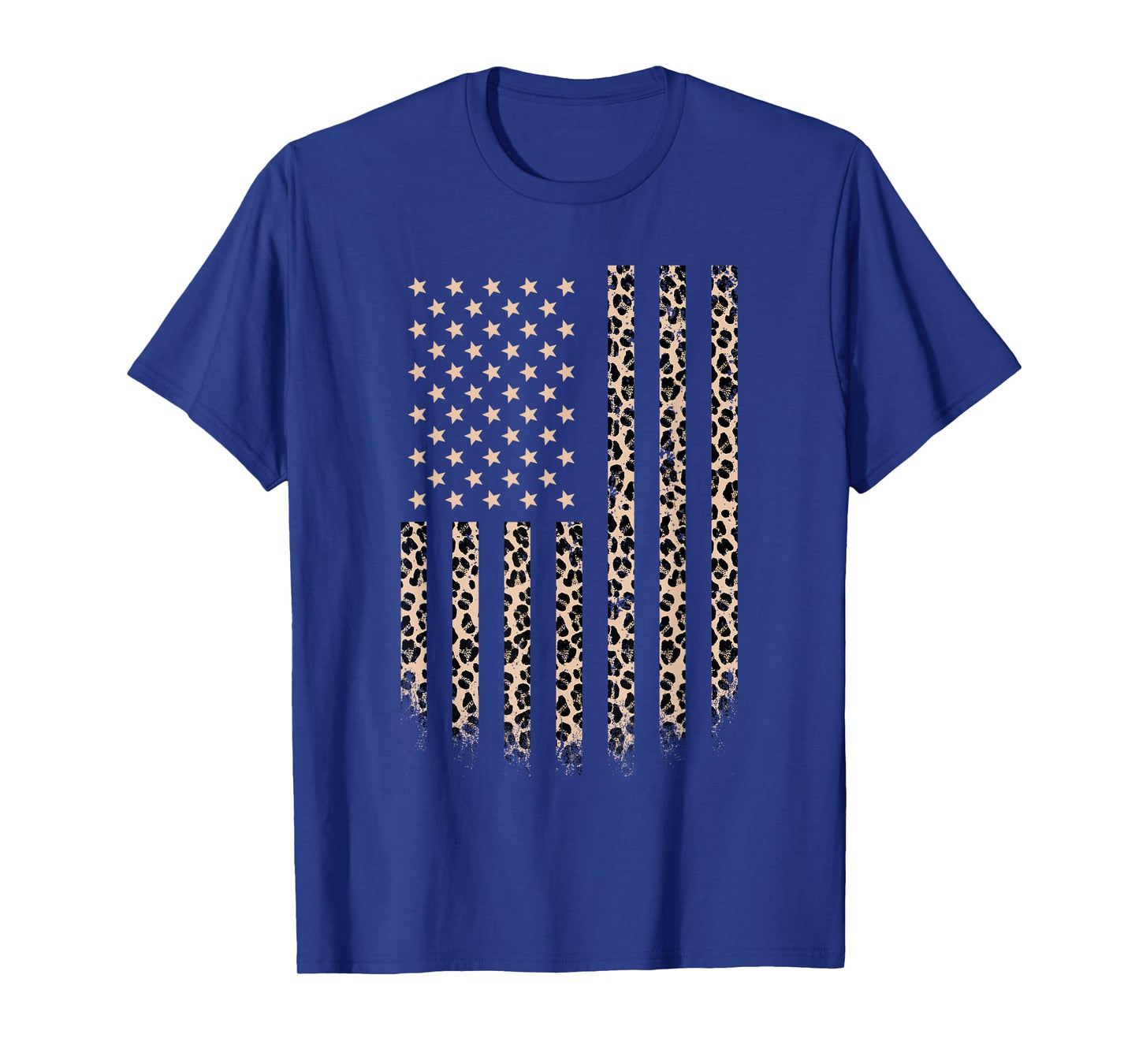 Leopard American flag Leopard Print 4th of july Animal Lover T-Shirt for Women Kids Men