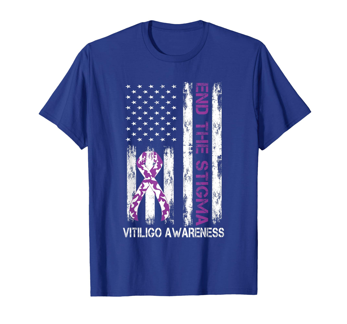 USA Flag Warrior Vitiligo Awareness Month Vitiligo Day T-Shirt