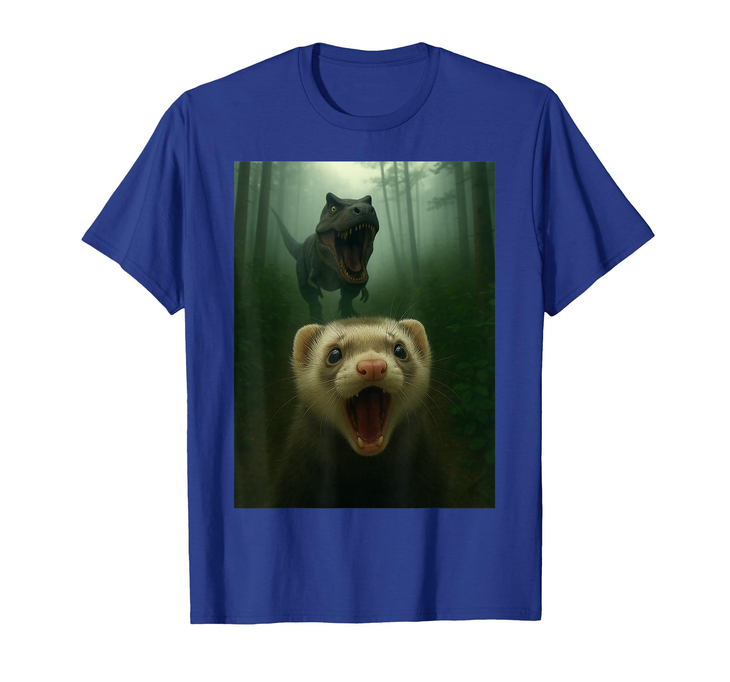 Funny Ferret Selfie with T-Rex Dinosaur Gifts Men Women Kid T-Shirt