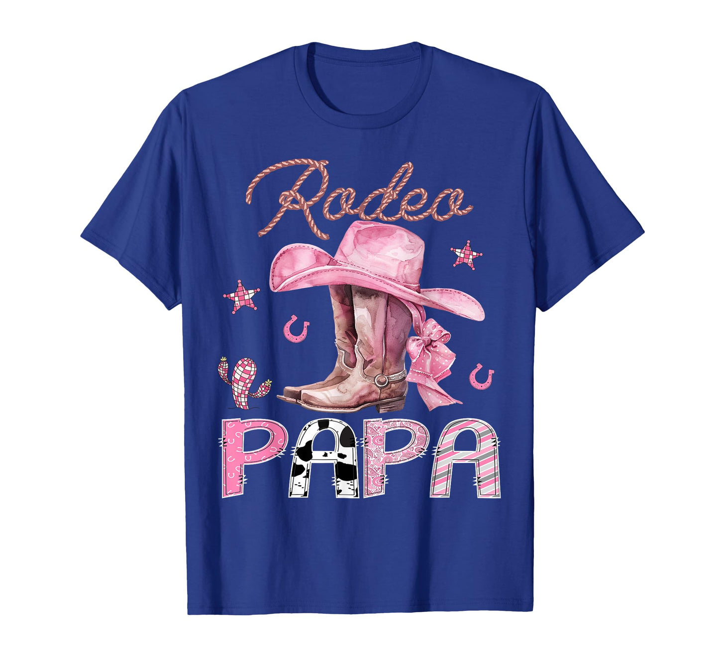Rodeo Papa Pink Boots Coquette CowGirl Birthday Party T-Shirt