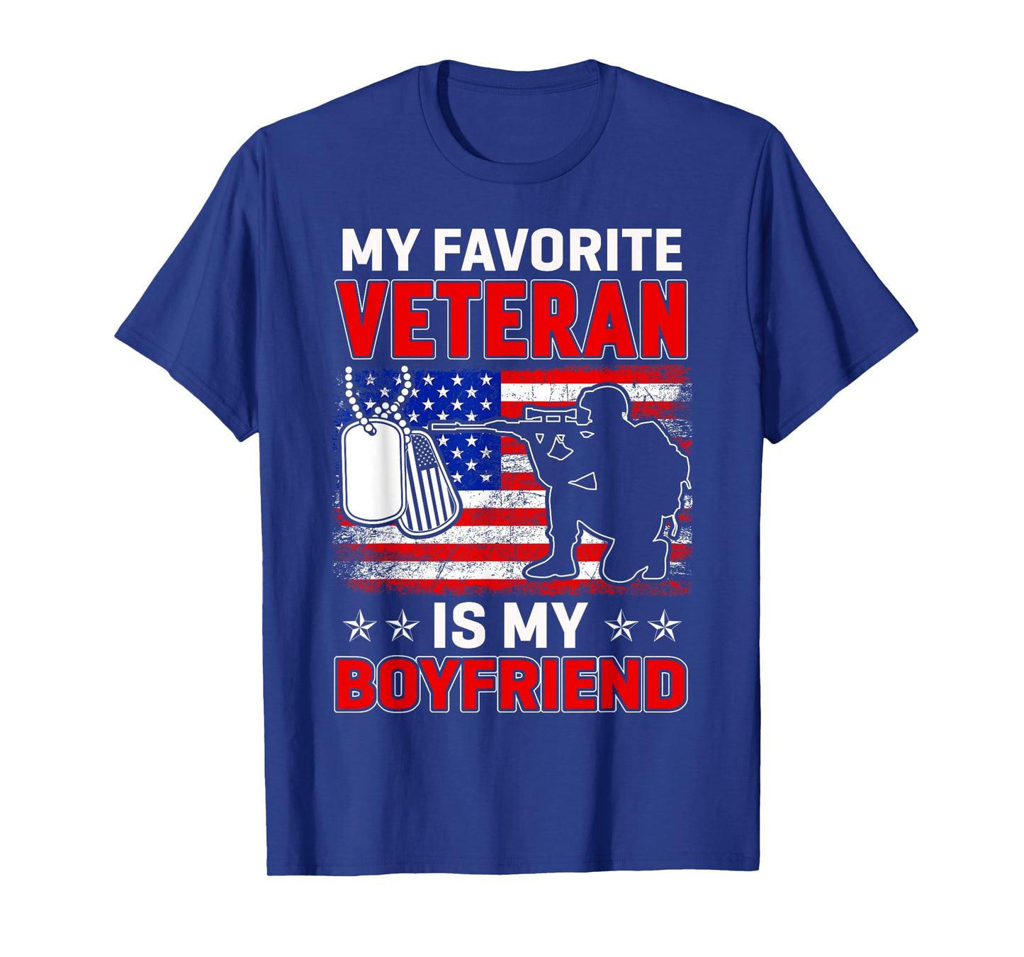 My Favorite Veteran Is My Boyfriend Usa Flag Veterans Day T-Shirt