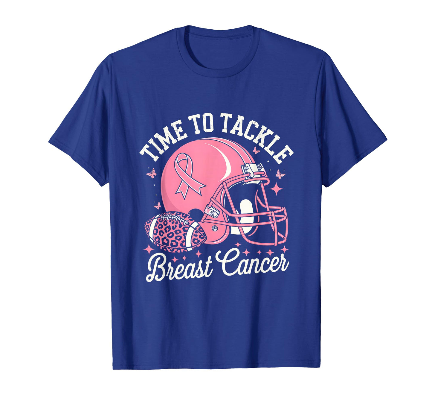 Tackle Football Breast Cancer Awareness Pink Ribbon Boys Kid T-Shirt