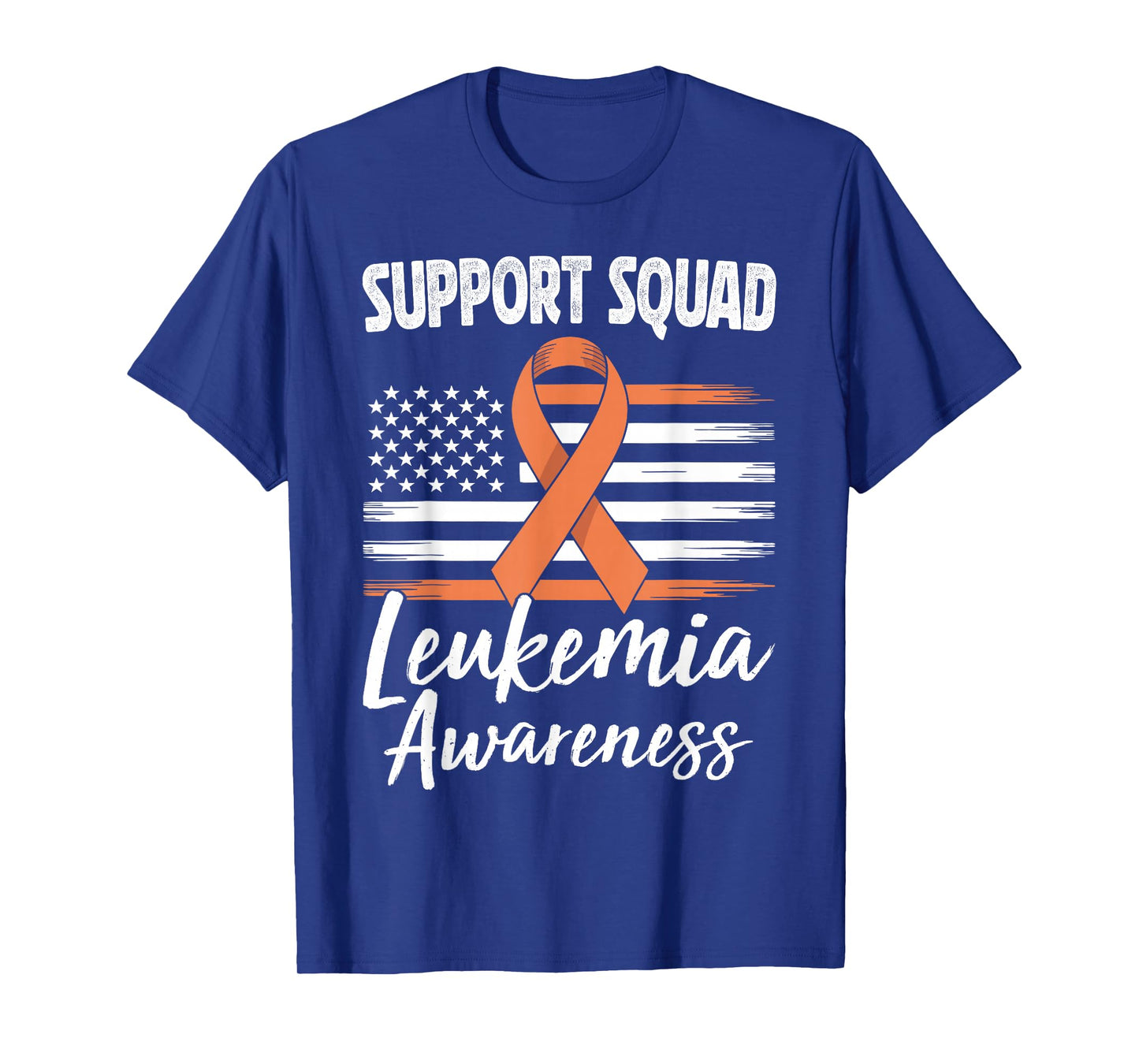 Support Squad Leukemia Awareness Orange Ribbon Blood Cancer T-Shirt
