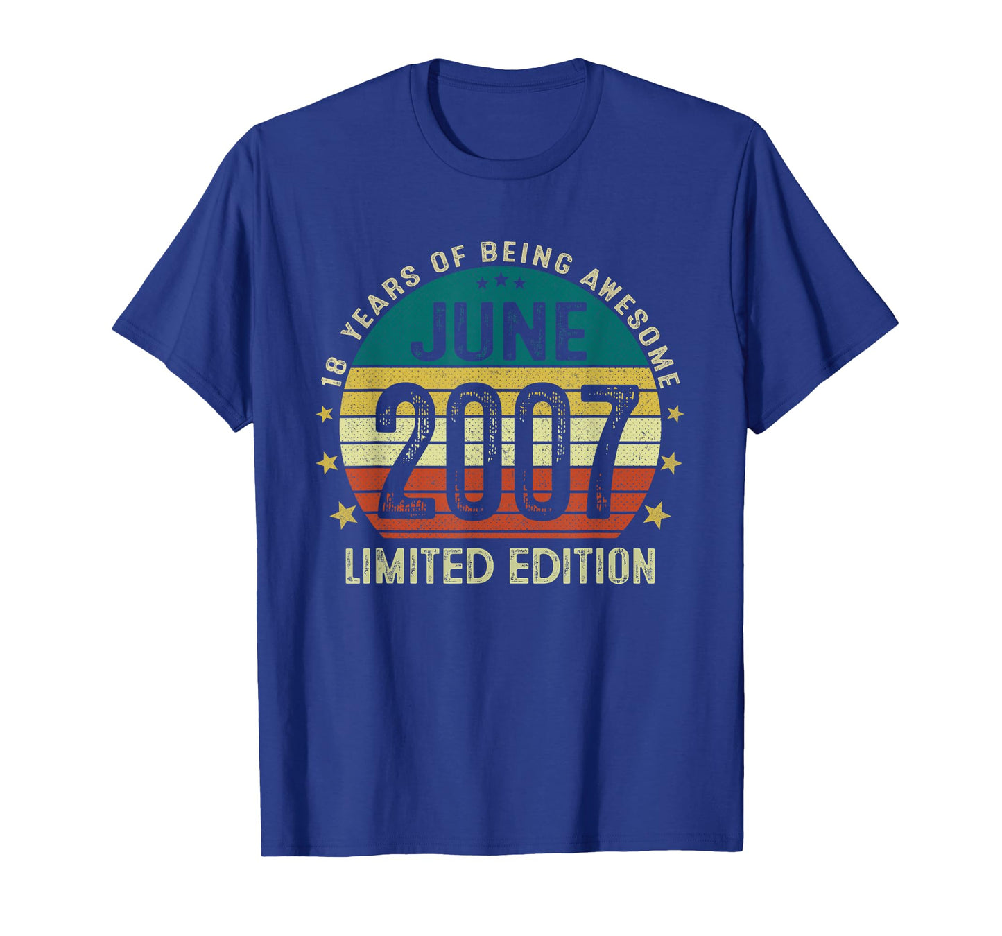 18 Year Old Gifts 18 Birthday June 2007 Limited Edition T-Shirt