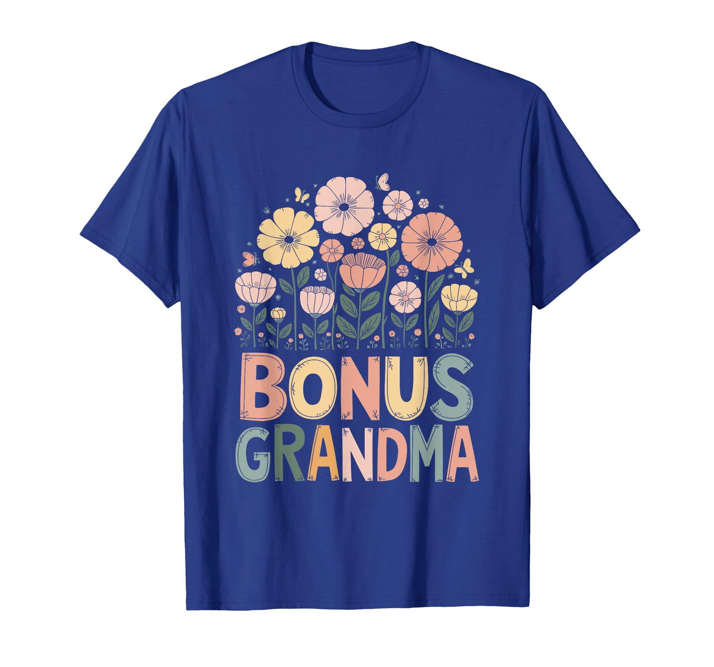 Family Apparel & Accessories For Grandmas Bonus Grandma Floral Lightweight T-Shirt Black Small