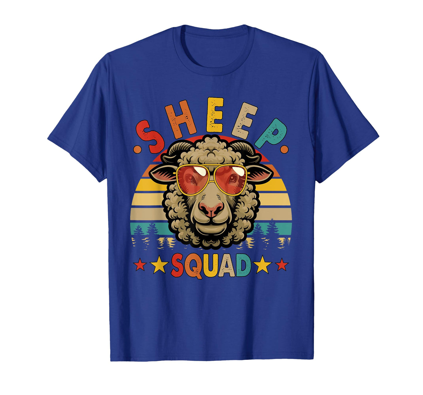 Vintage Retro Sheep Funny Squad Farmer Sheep Sunglasses T-Shirt