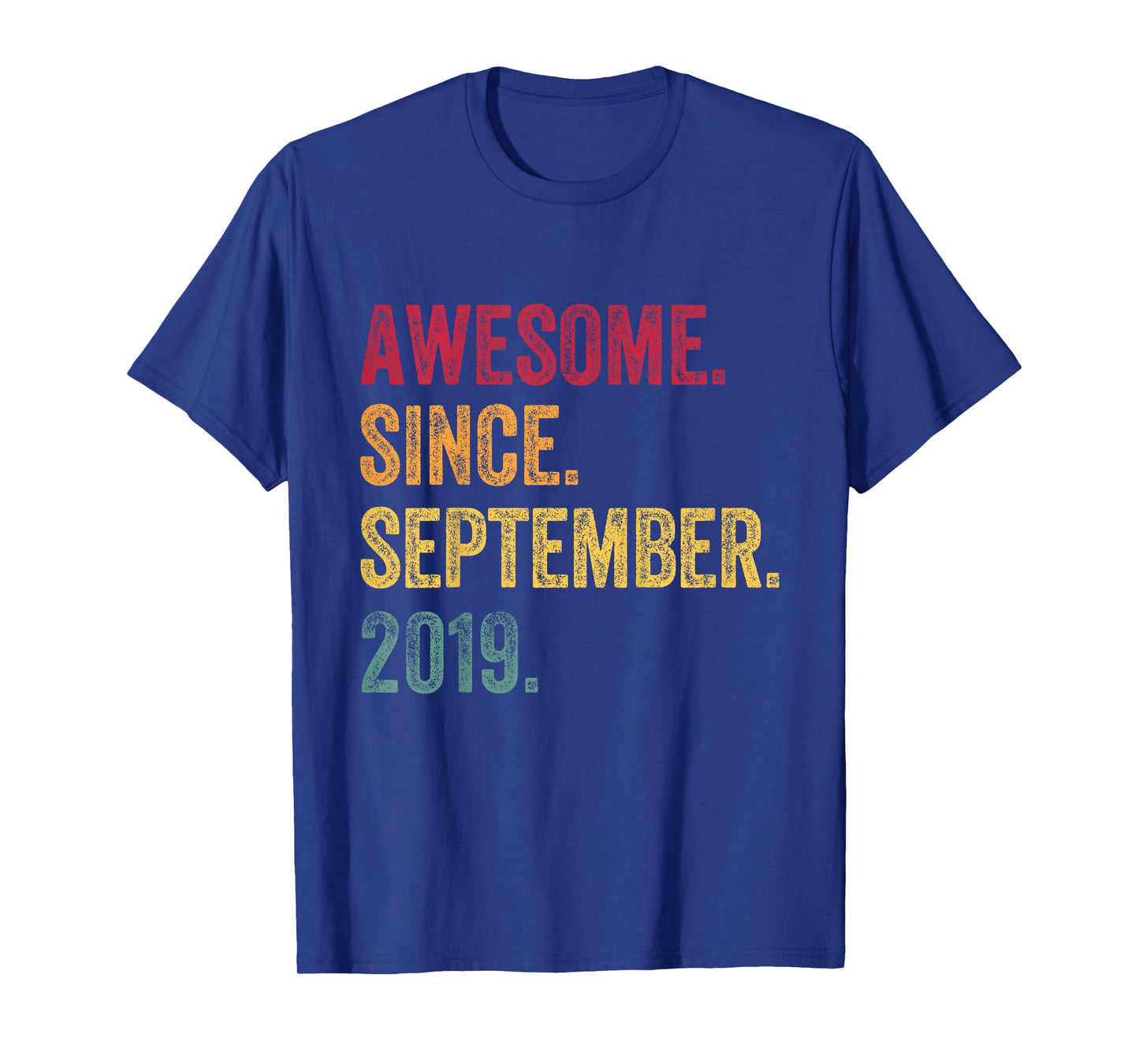 September - Awesome Since 2019-6th Birthday 6 Years Old T-Shirt