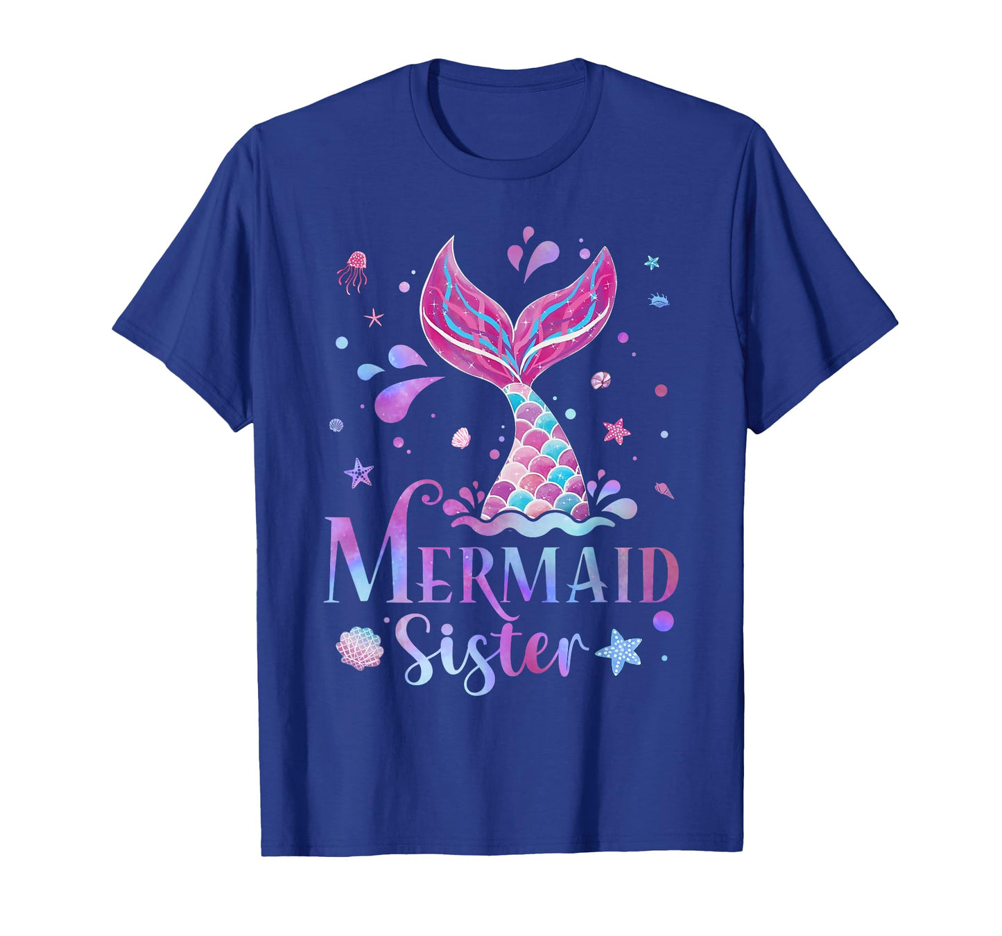 Mermaid Sister Tie Dye Mermaid Birthday Family Matching T-Shirt