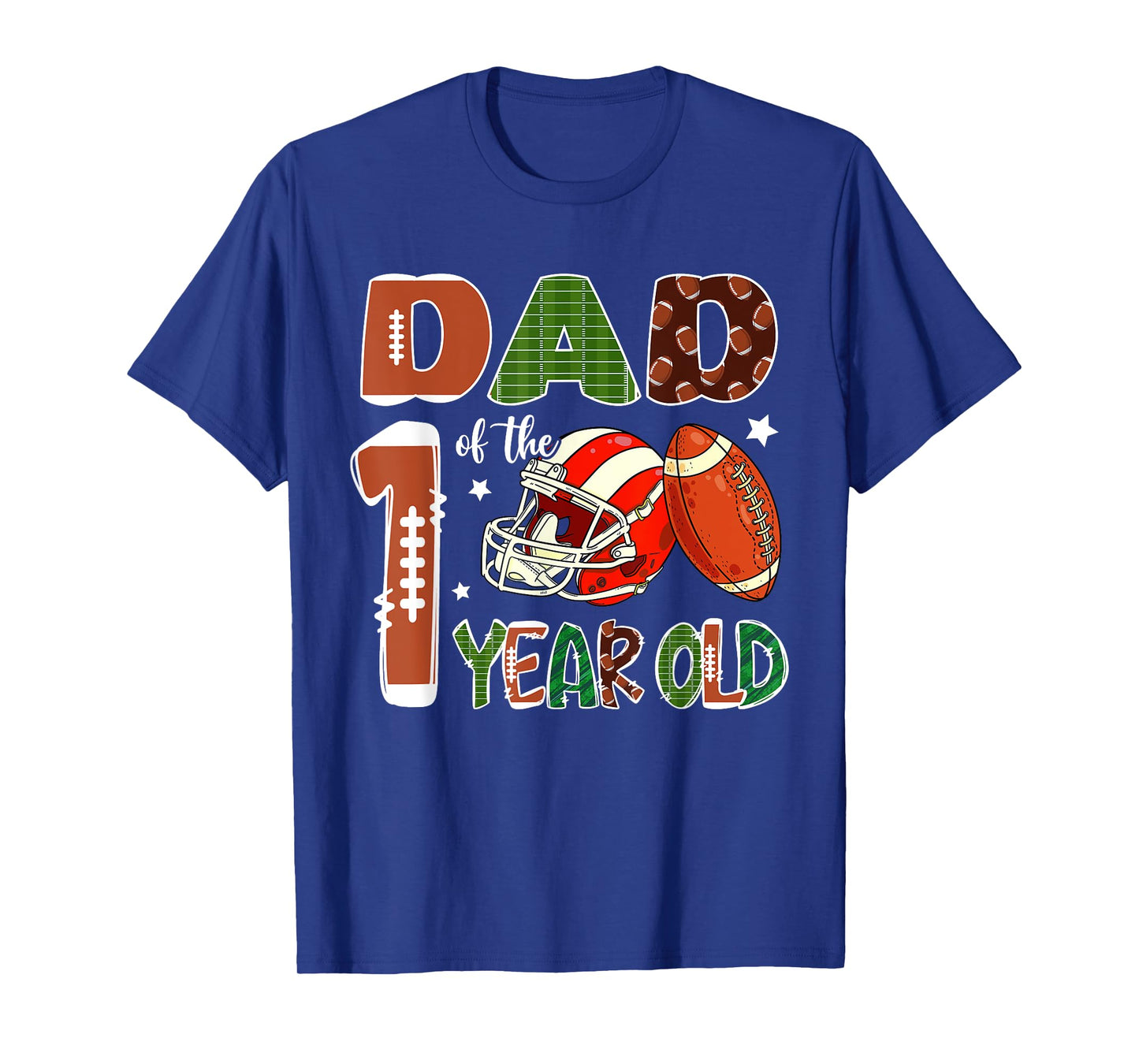 Dad Of The 1 Year Old Football Themed 1st Birthday Party T-Shirt