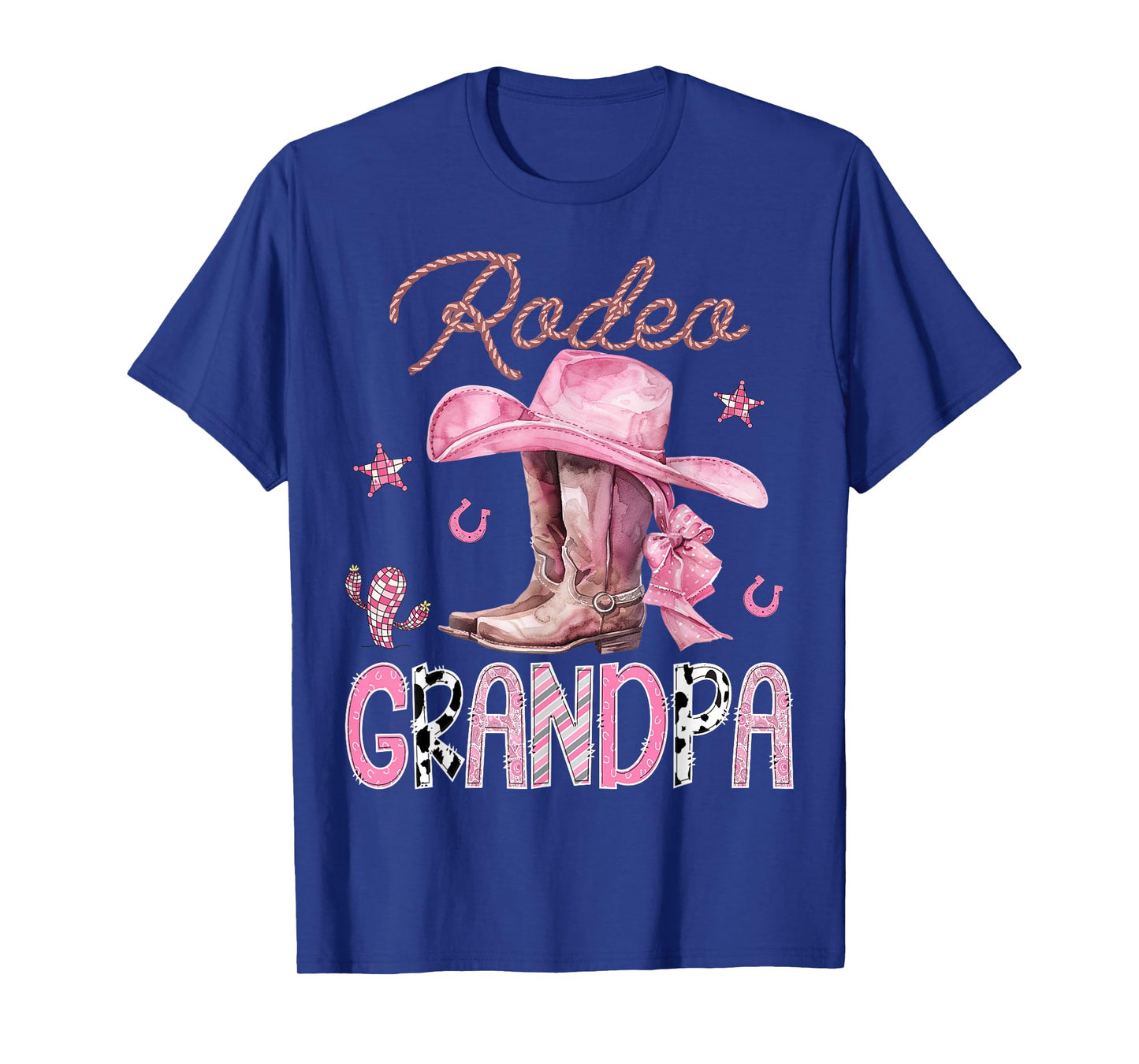 Rodeo Grandpa Pink Boots Coquette CowGirl Birthday Party T-Shirt