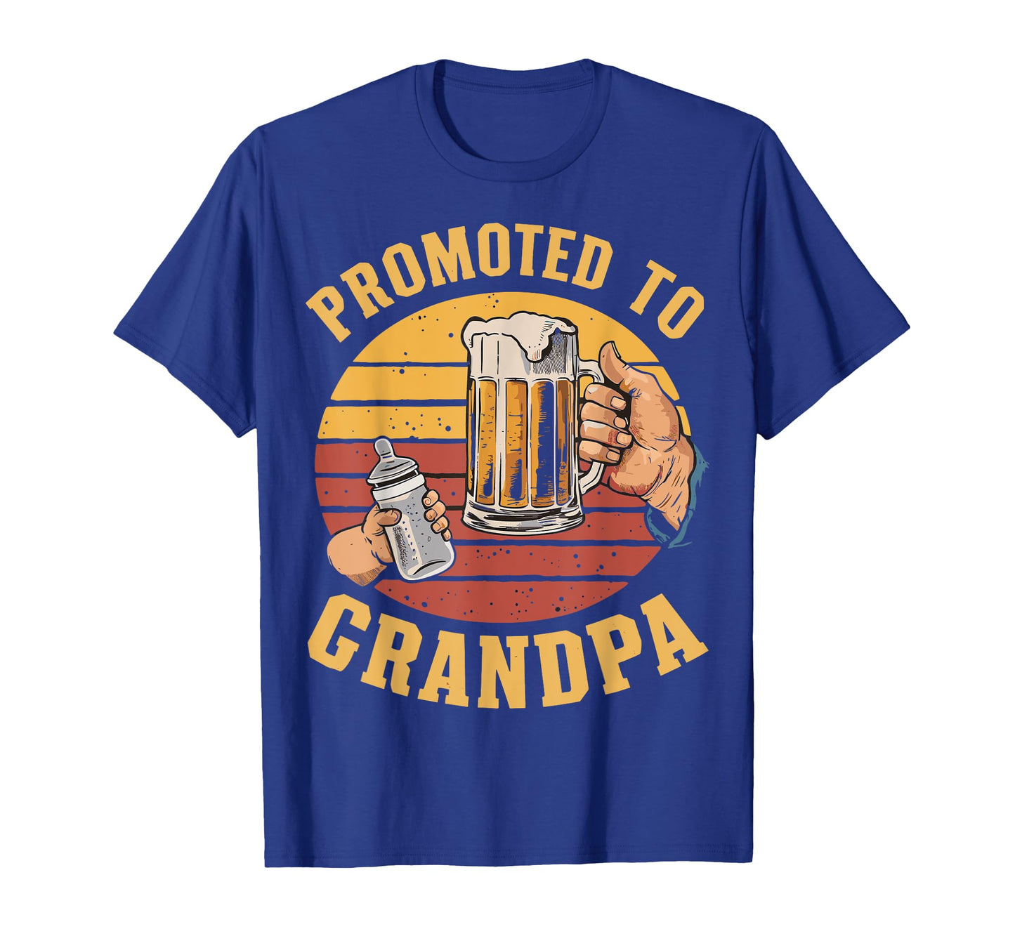 Promoted to Grandpa - Retro Grandparents Baby Announcement T-Shirt