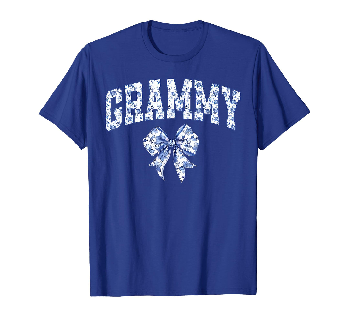 Grammy Coquette Toile Blue Bow Floral Family Matching T-Shirt