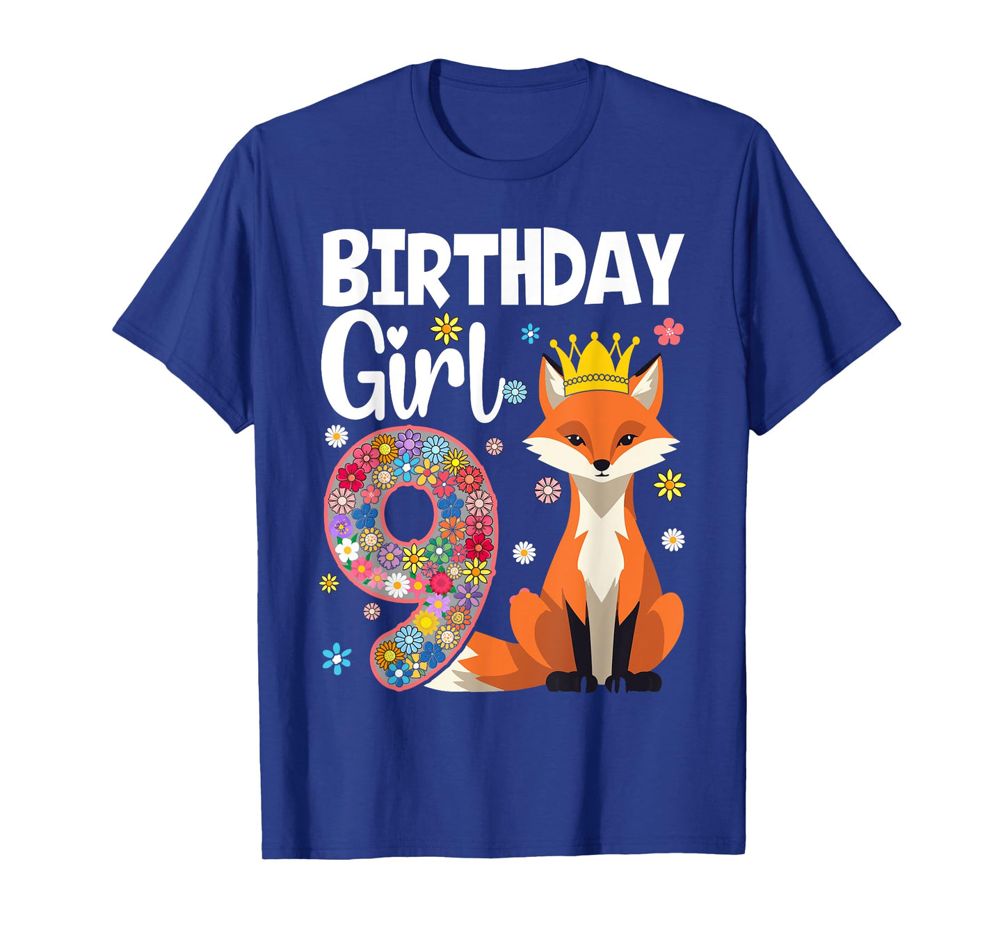 Fox Animal Lovers 9th Birthday Girl Fox B-day 9 year old T-Shirt