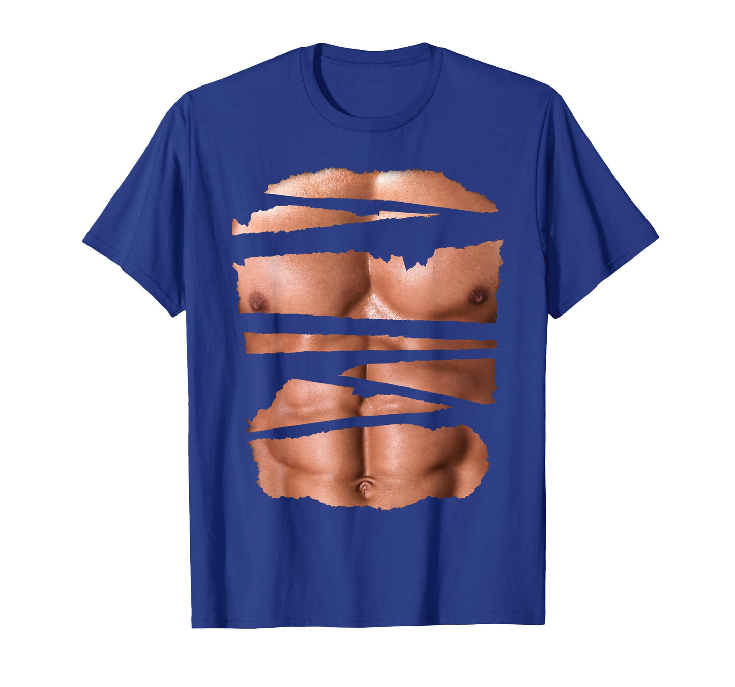Funny Fake Muscles Fitness Model Chest Six Pack Abs Ripped T-Shirt