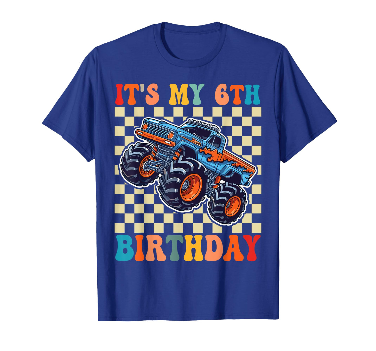 6 Years Old Boy Girl It's My 6th Birthday Boys Monster Truck T-Shirt