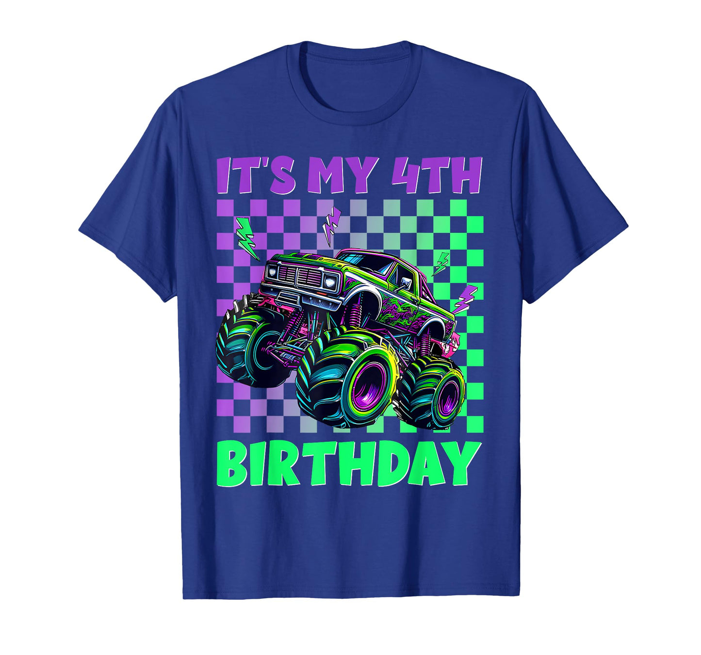 Funny It's My 4th Birthday Boy Monster Truck Boys Girls Kids T-Shirt