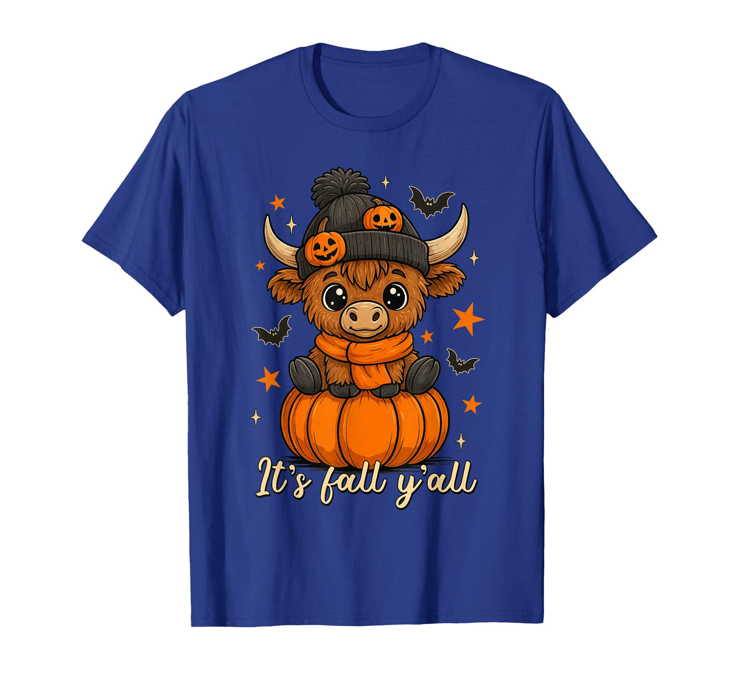 It's Fall Y'all Highland Cow Pumpkin Fall Cow Thanksgiving T-Shirt