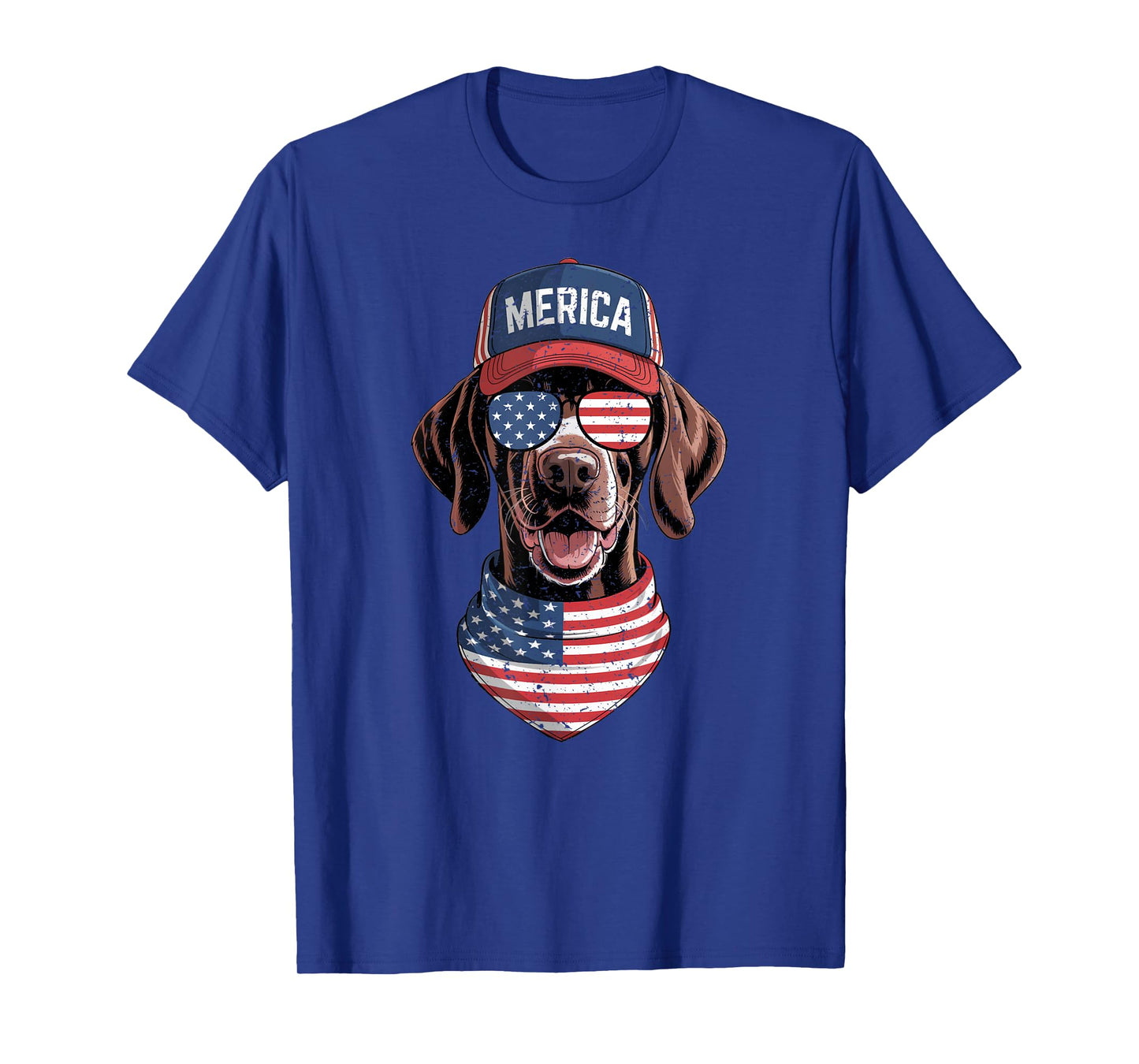 Merica GSP Dog 4th of July US American Flag USA Patriotic Men Women Kids T-Shirt