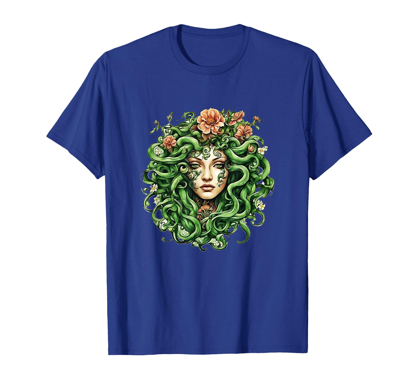 Head of Medusa with flowers Gift Men Women T-Shirt
