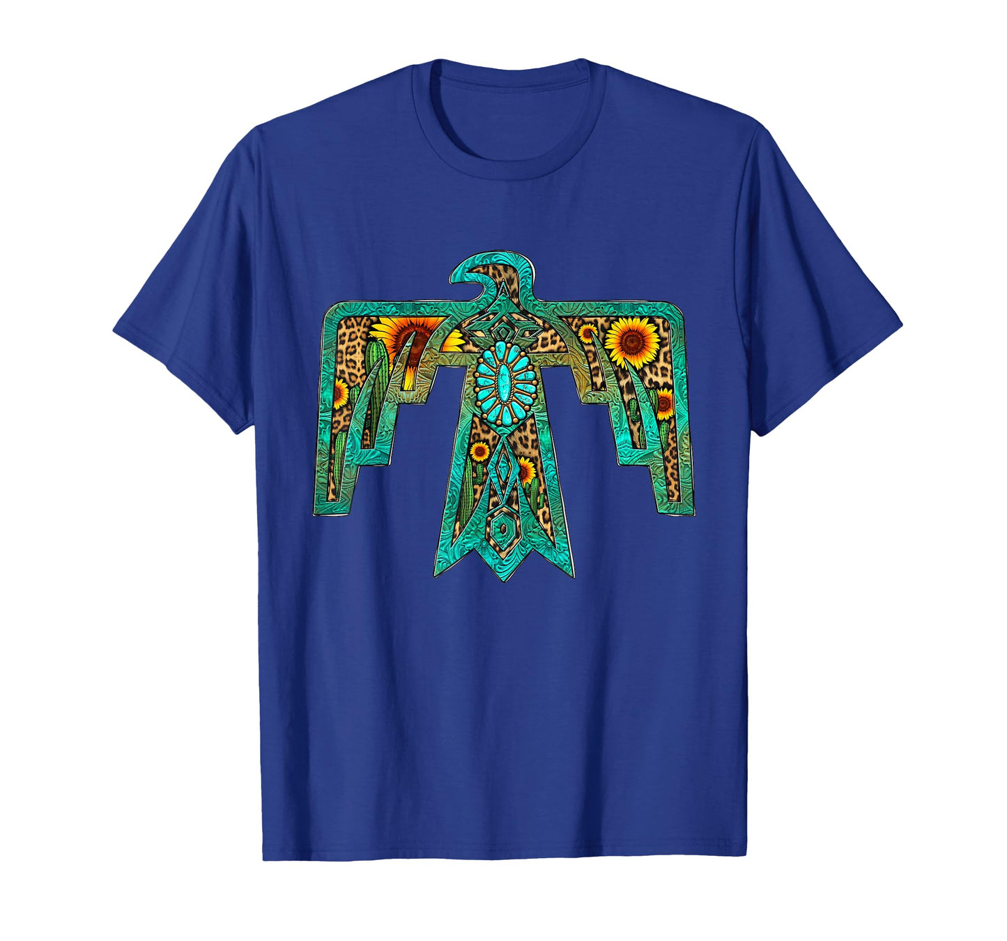 Western Southern Native American Thunderbird Sunflowers T-Shirt