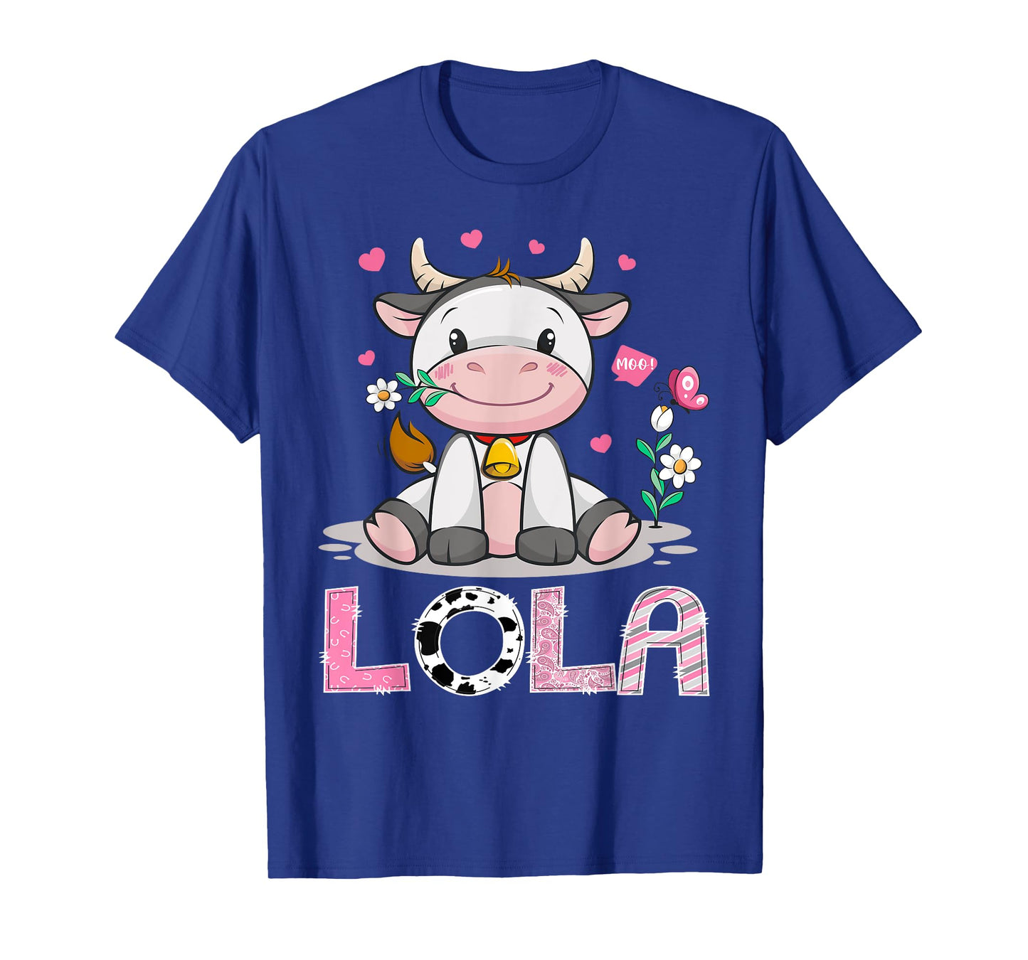 Lola Cute Cow Moo Moo Farmer Birthday Family Matching T-Shirt
