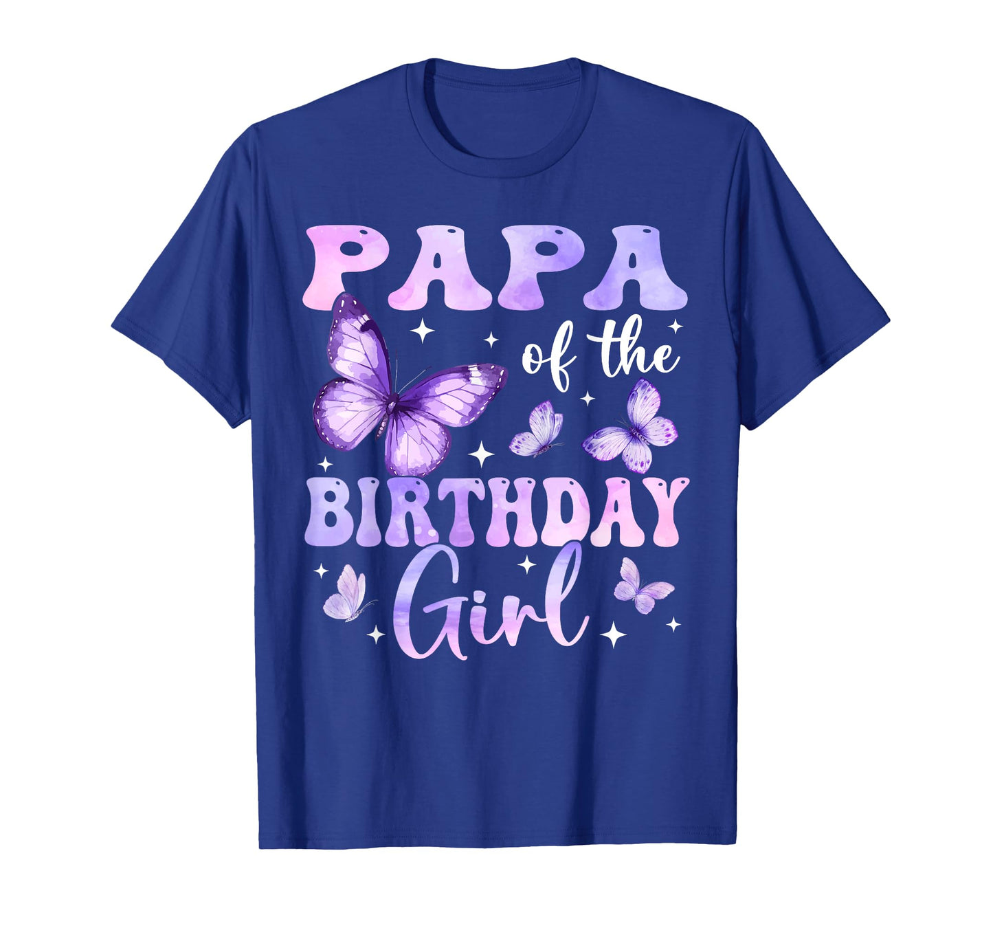 Papa of The Birthday Girl Butterfly Family Matching T-Shirt