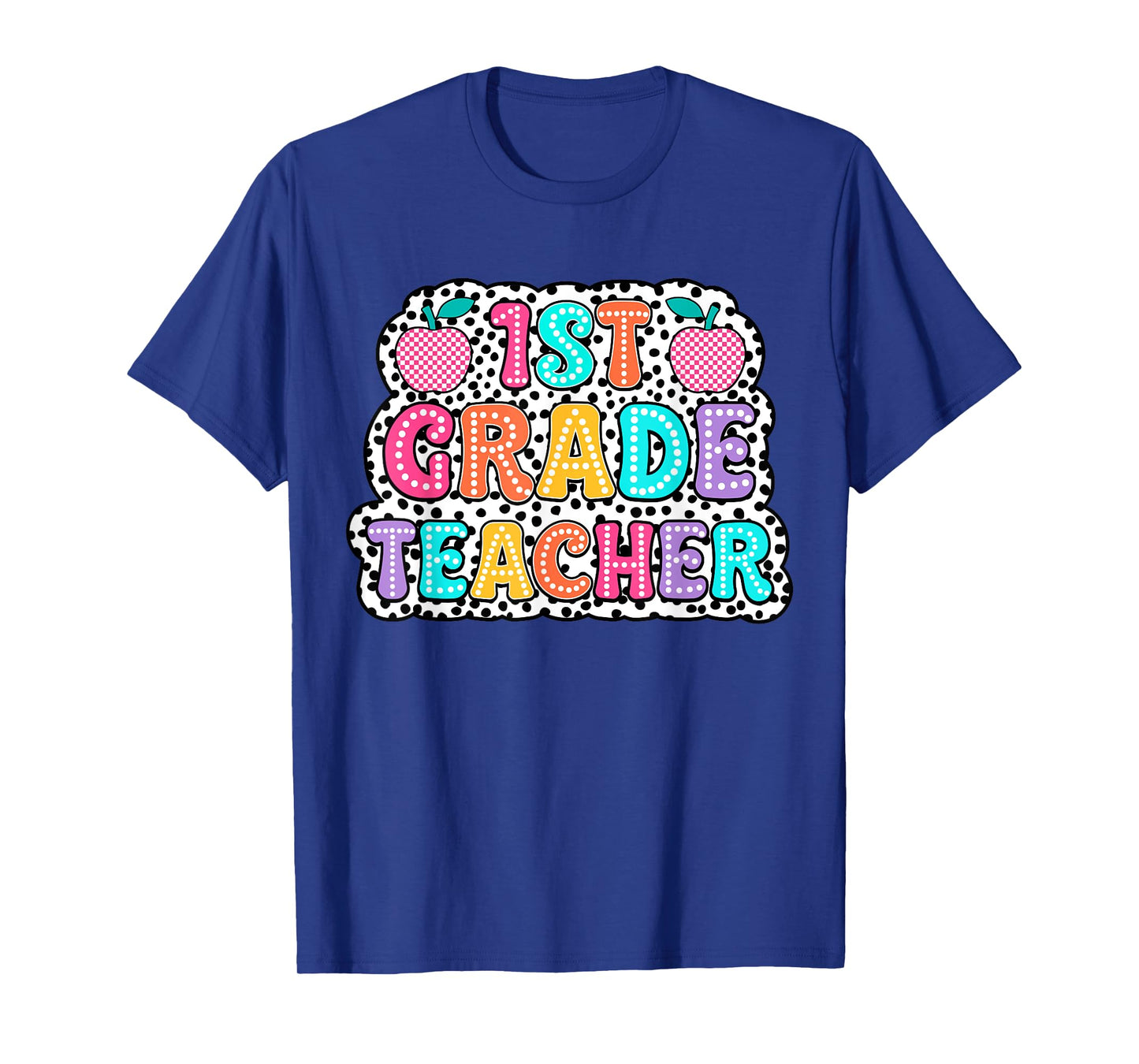 First Day of First Grade Back To School Groovy Dalmatian Dot T-Shirt