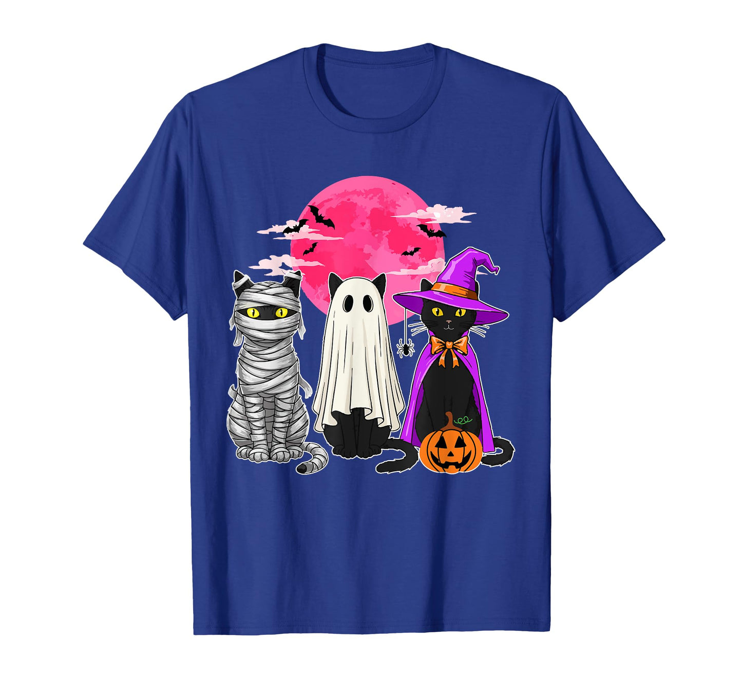 Black Cat Ghost Witch Mummy Halloween Costume Men Women Kids T-Shirt