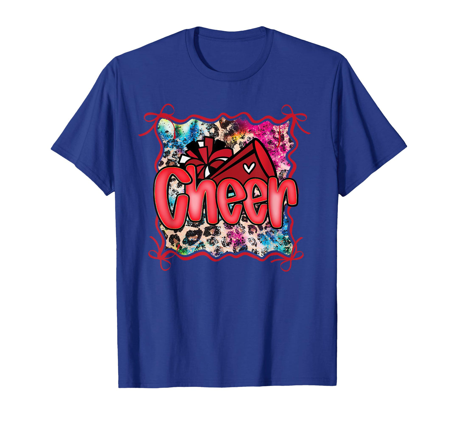 Red Coquette Cheer Cheerleader Pom Megaphone Girl Bow T-Shirt