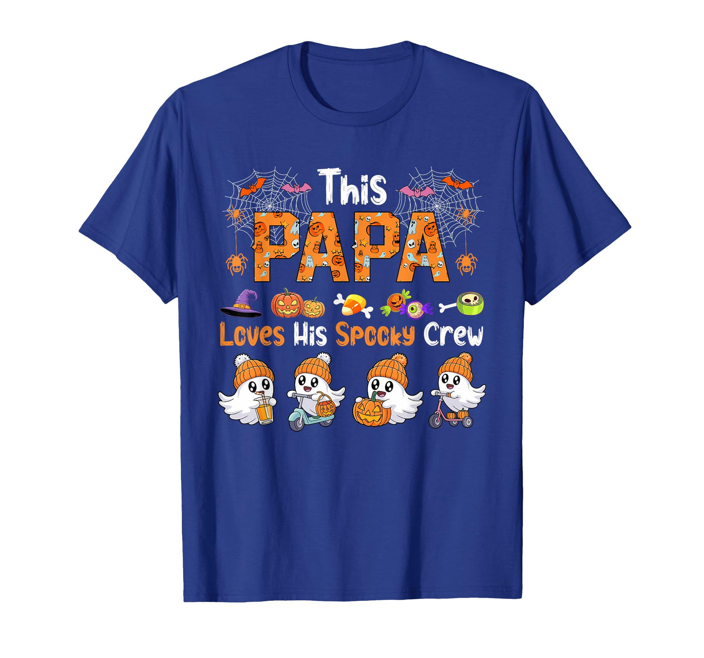 Papa Loves His Spooky Halloween Crew Group Funny Boos T-Shirt