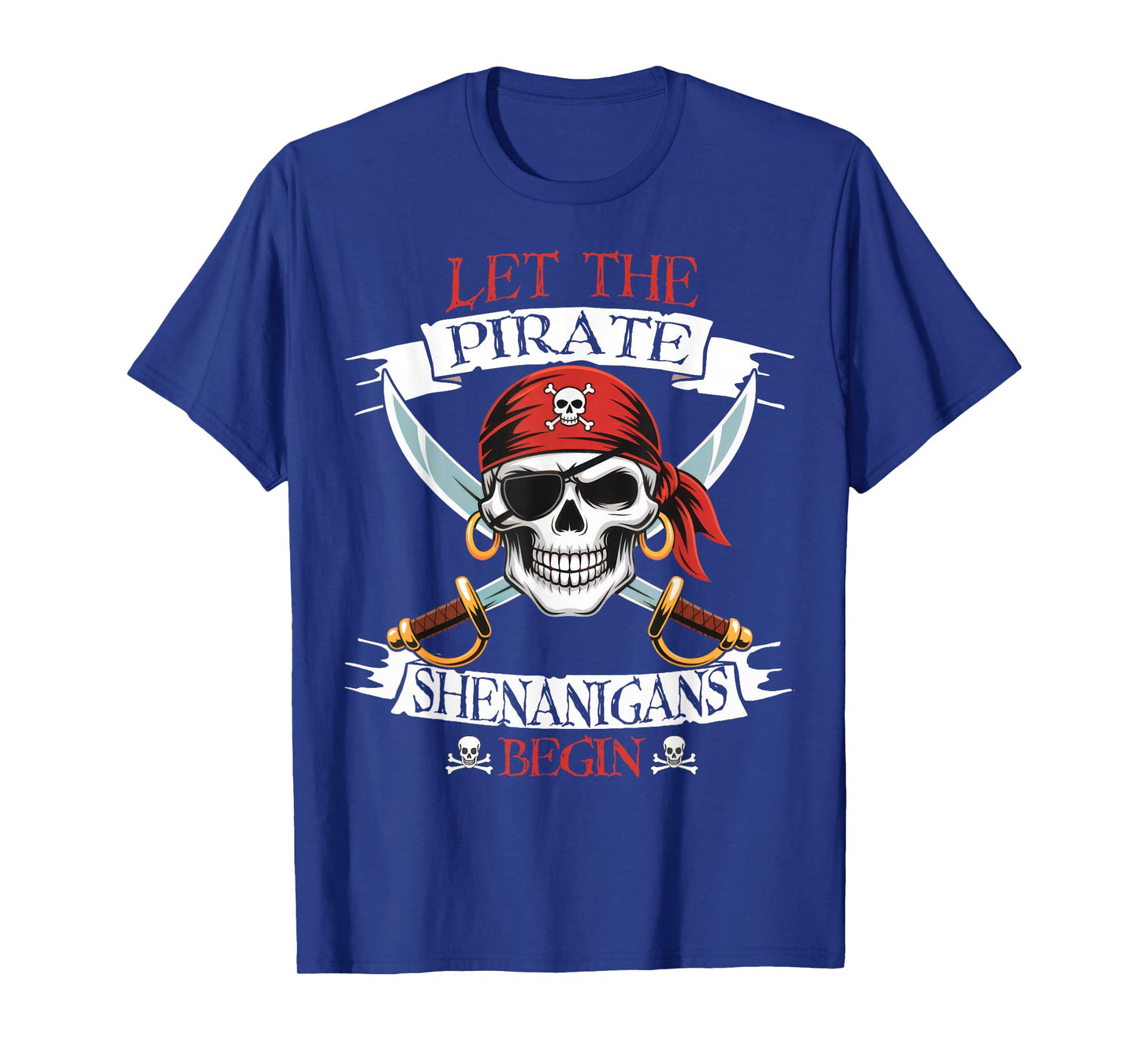 Let The Pirate Shenanigans Begin Pirate Skull Halloween Boys T-Shirt