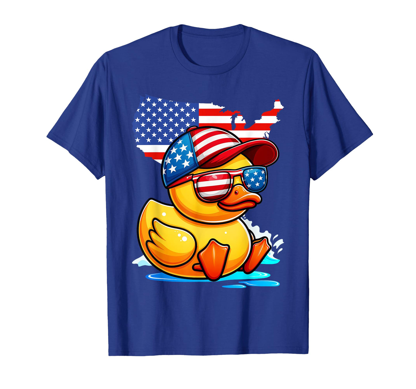 Rubber Duck USA Flag Funny Duckie Cool Vintage Duck T-Shirt