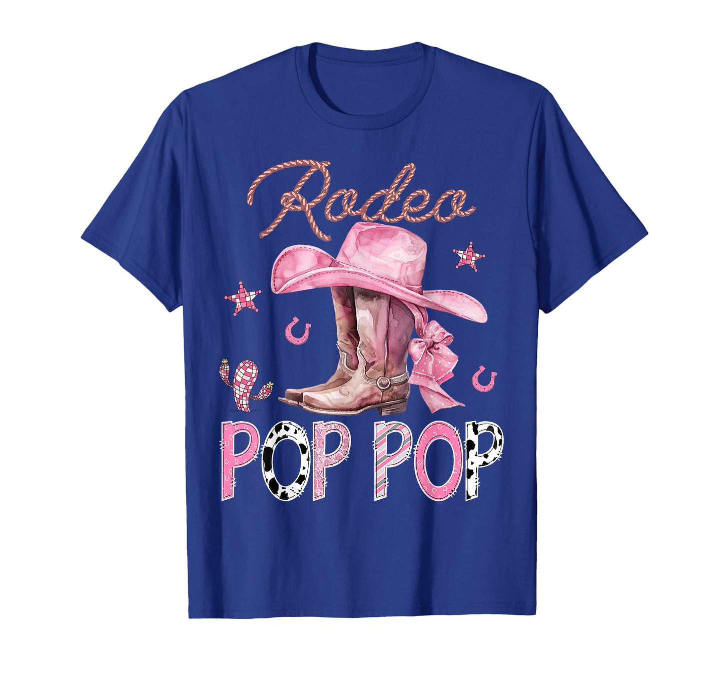 Rodeo Pop Pop Pink Boots Coquette CowGirl Birthday Party T-Shirt