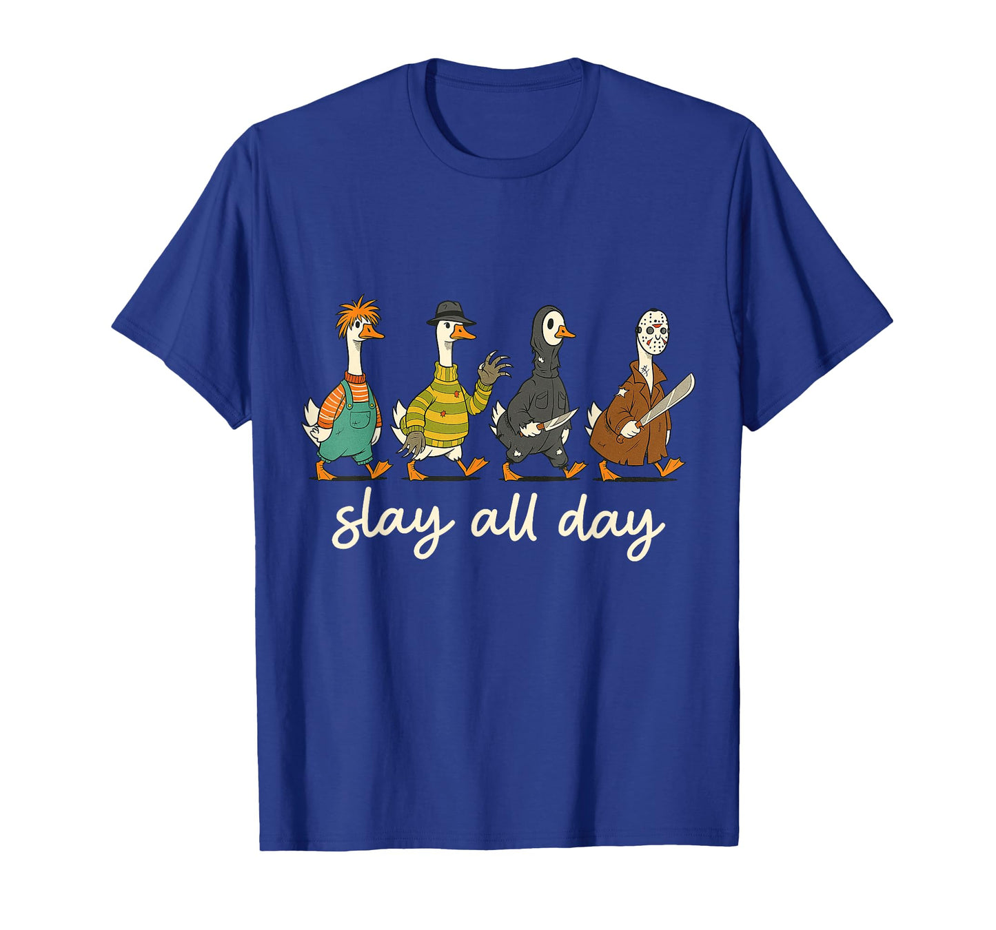 Funny Halloween Costume Goose Slay All Day Spooky Season T-Shirt