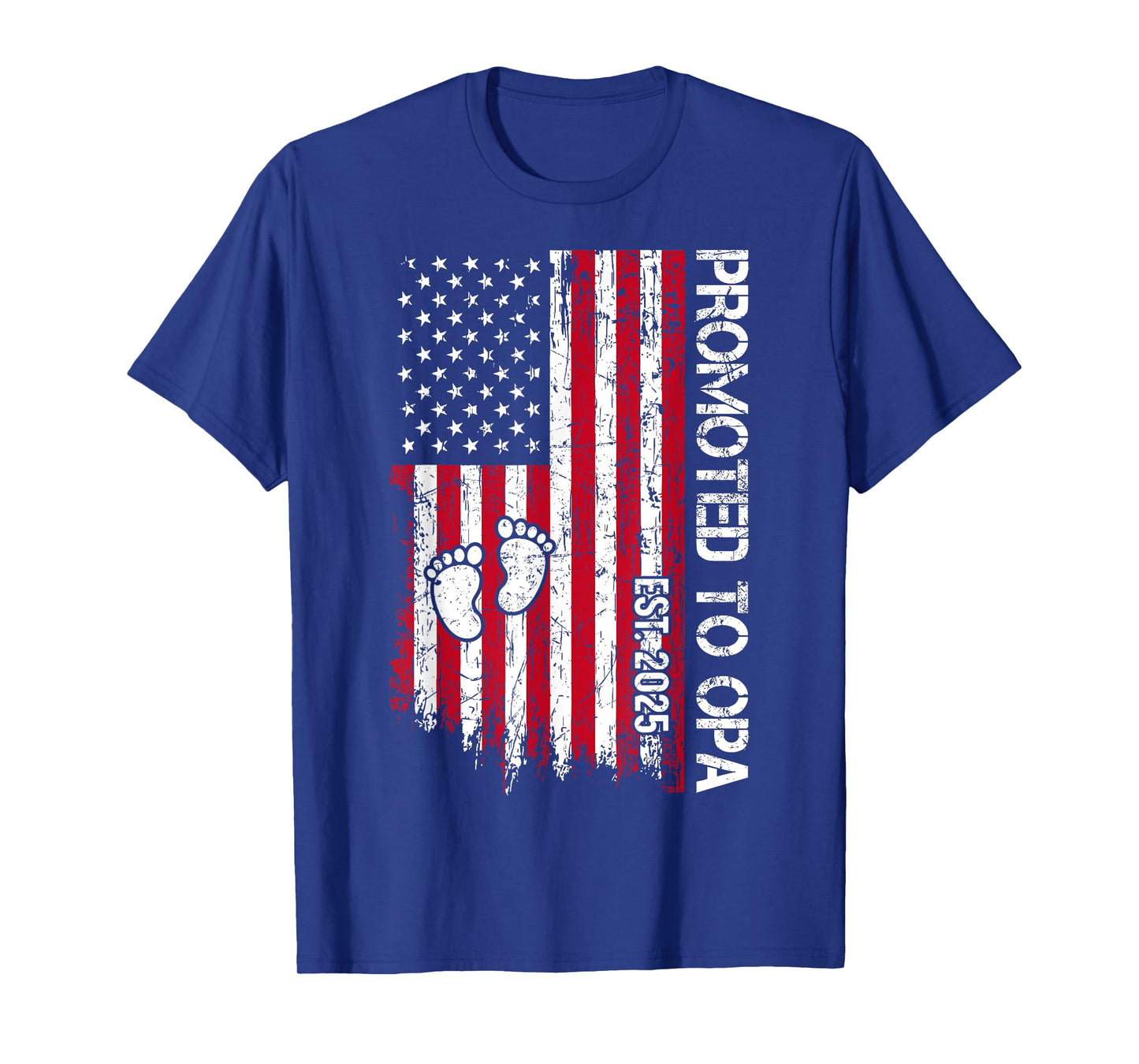 Patriotic Mens Promoted To Opa Est 2025 First Time Grandpa T-Shirt