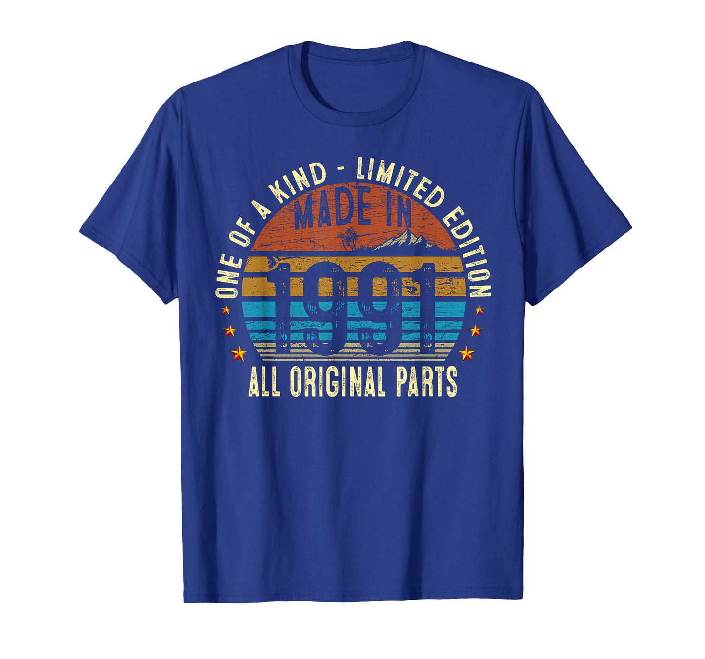 34th Birthday Gifts Men Women Vintage 1991 Original Parts T-Shirt