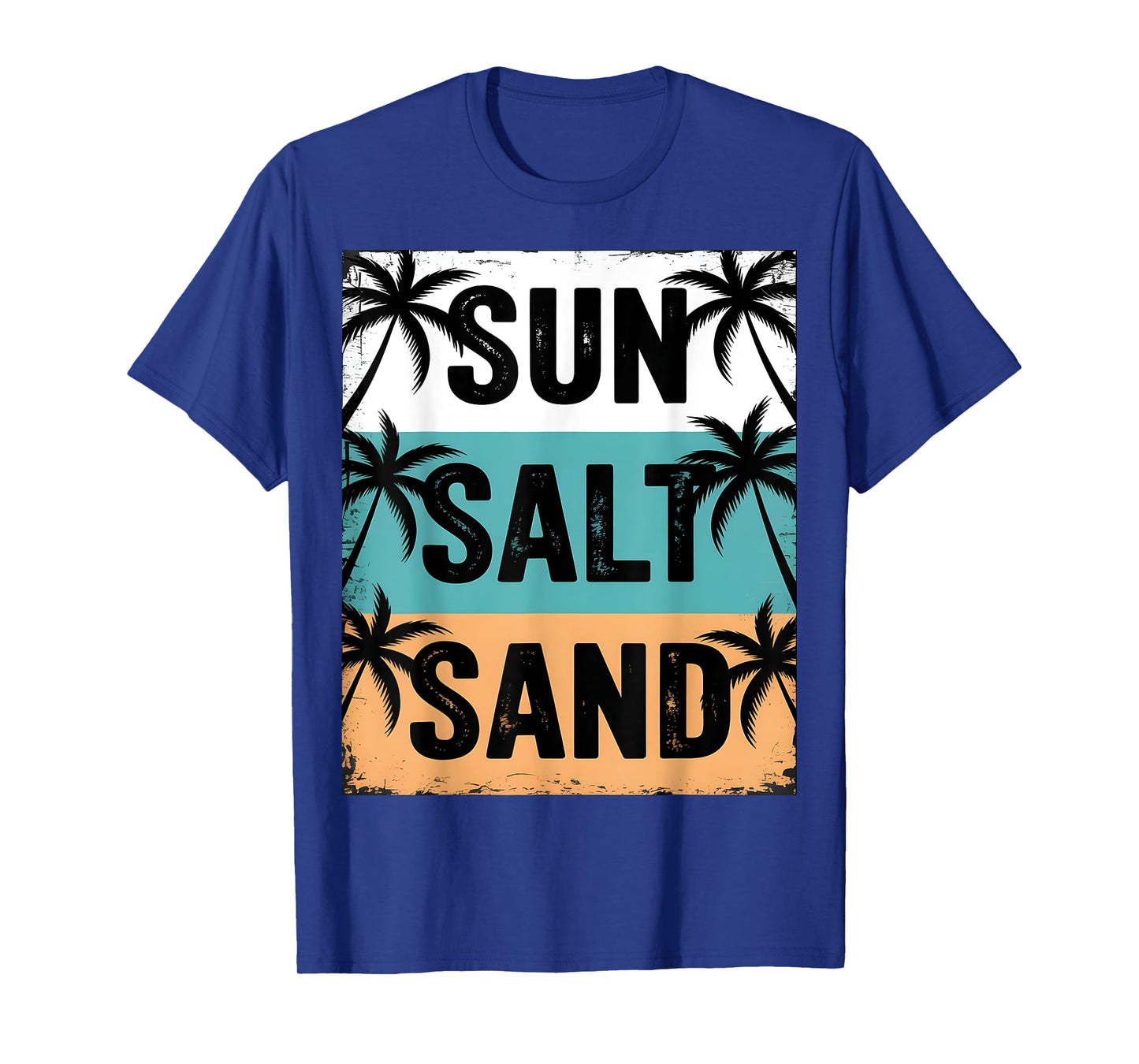 Sun Salt Sand Summer Beach Vibes Family Vacation Retro Funny T-Shirt