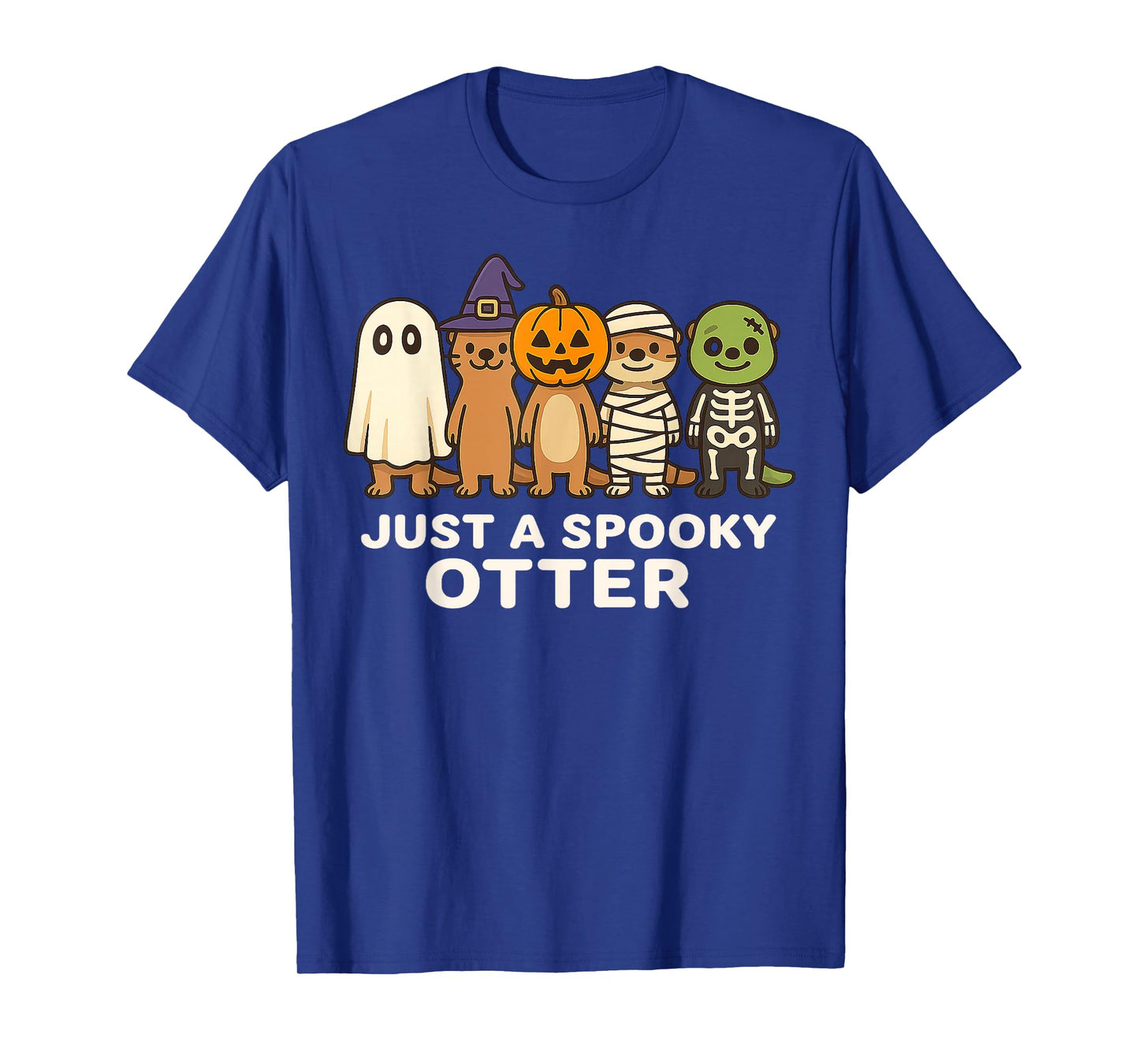 Just A Spooky Otter Halloween Costume Cartoon Design Gifts T-Shirt