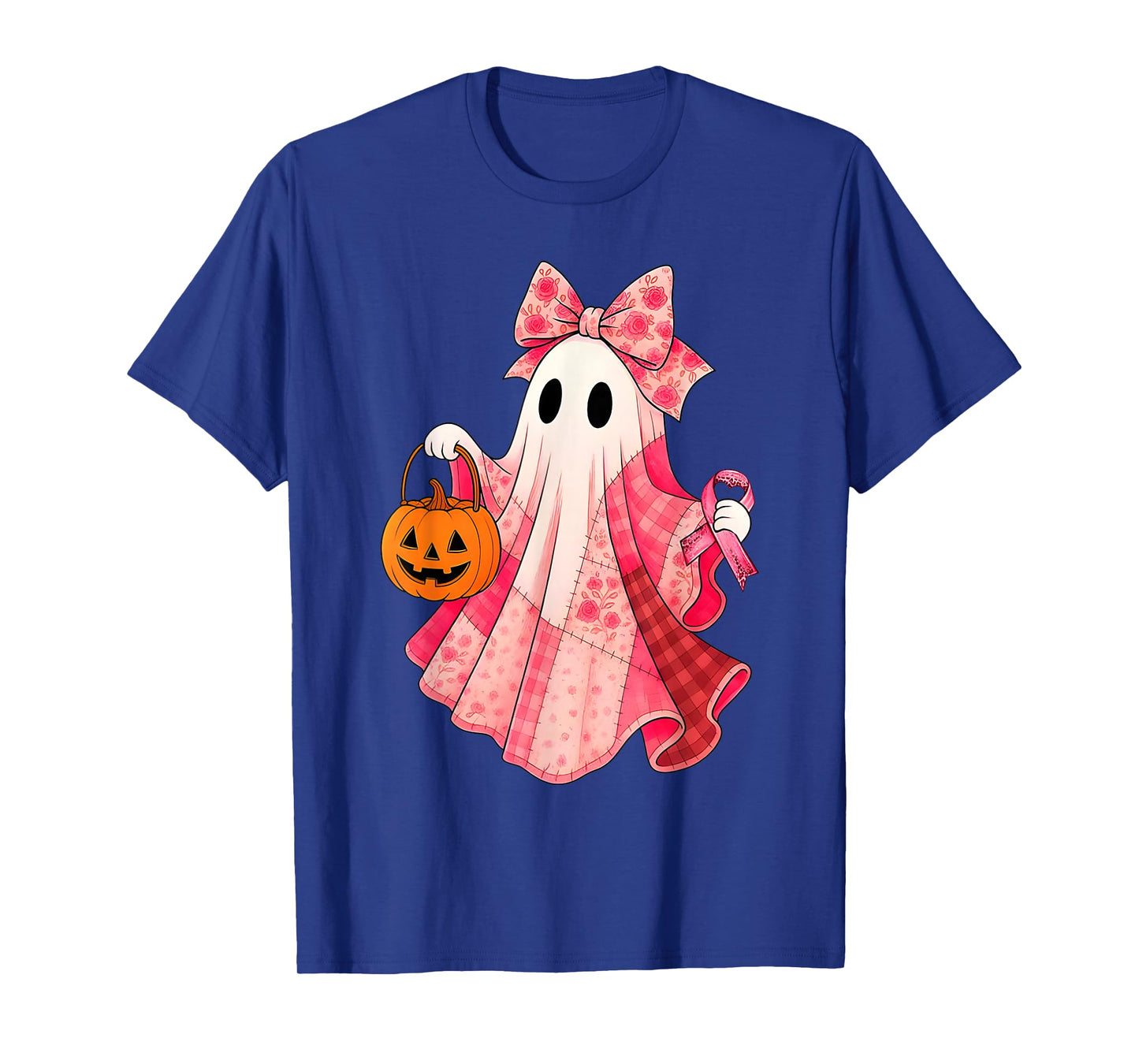 Spooky Vibes Pink Ghost Preppy Halloween Women Girls Kids T-Shirt