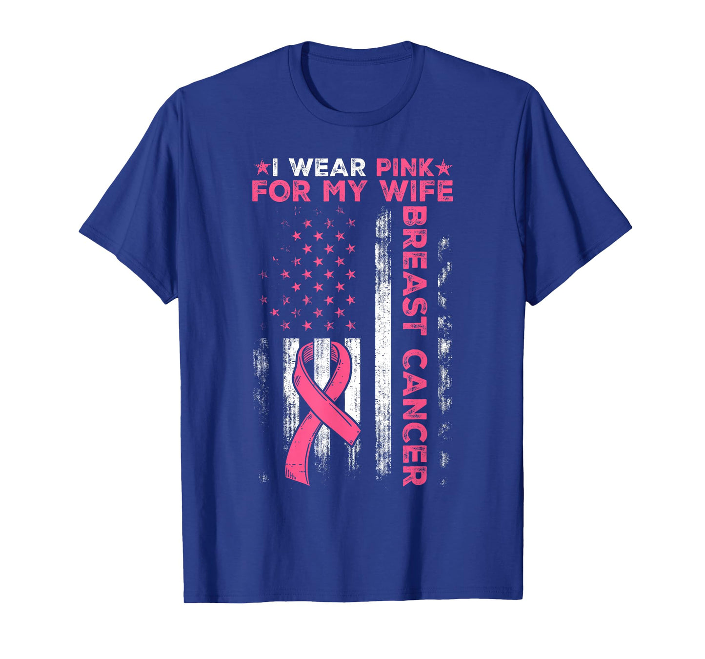 I Wear Pink for My Wife Breast Cancer Awareness Husband Men T-Shirt