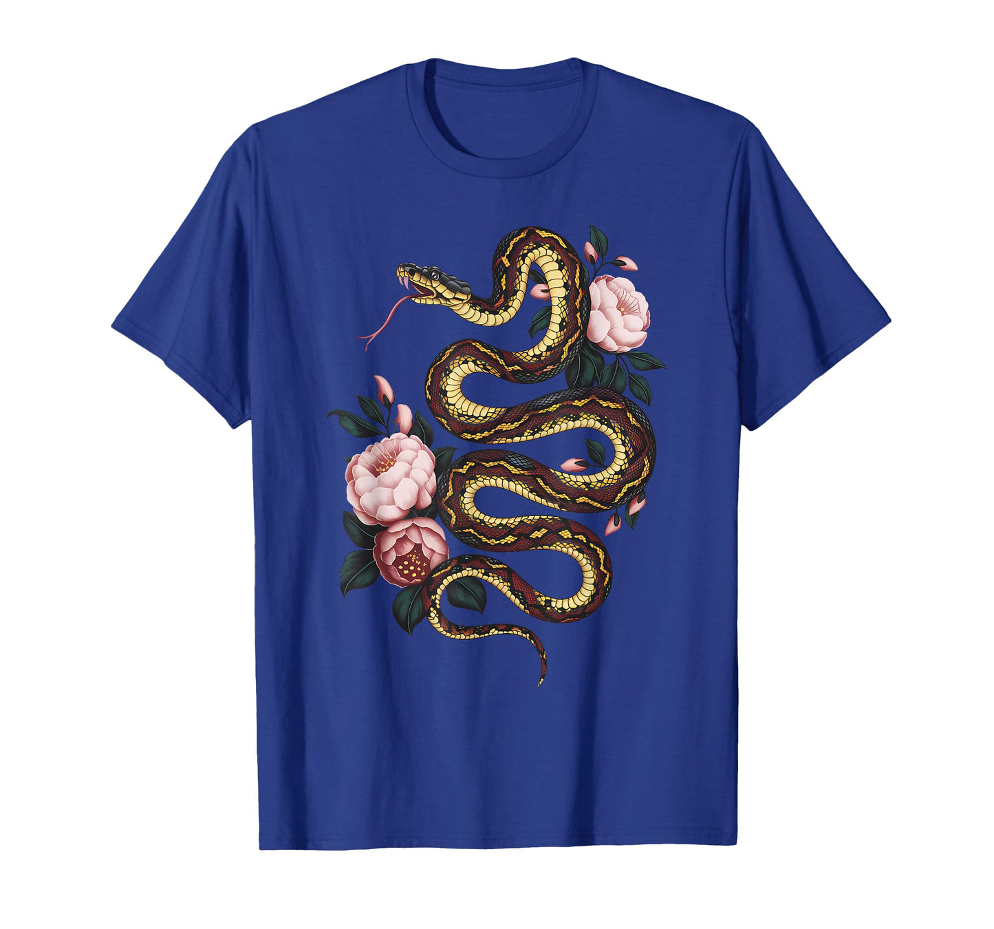 Python Snake Floral Ball Python Tattoo Flowers Snake Lover T-Shirt