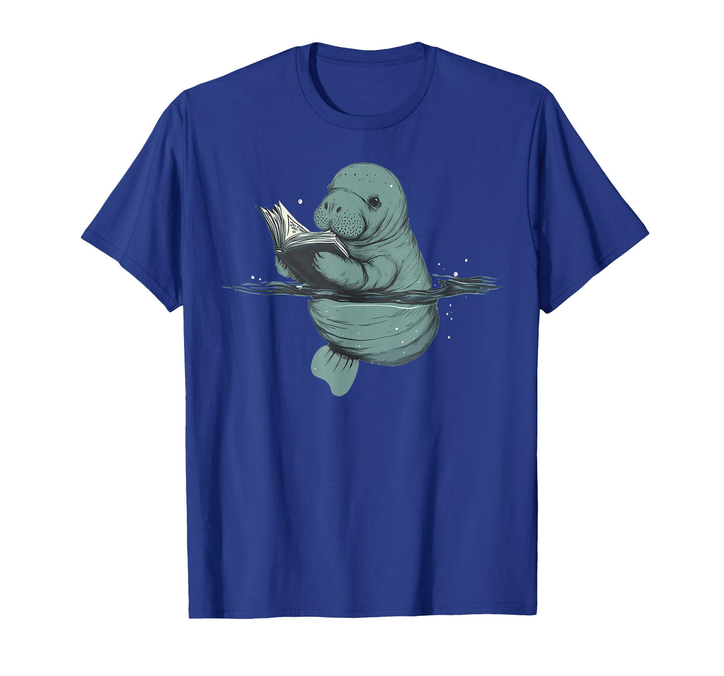Manatee Reading Book Bookworm Manatees Ocean Animal Lover T-Shirt