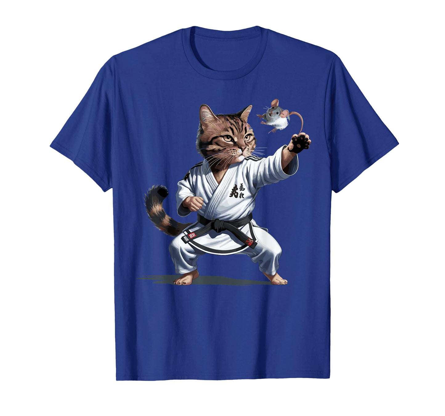 Martial Arts Cat Karate Black Belt Funny Fighter T-Shirt for Men Women Girls Kids