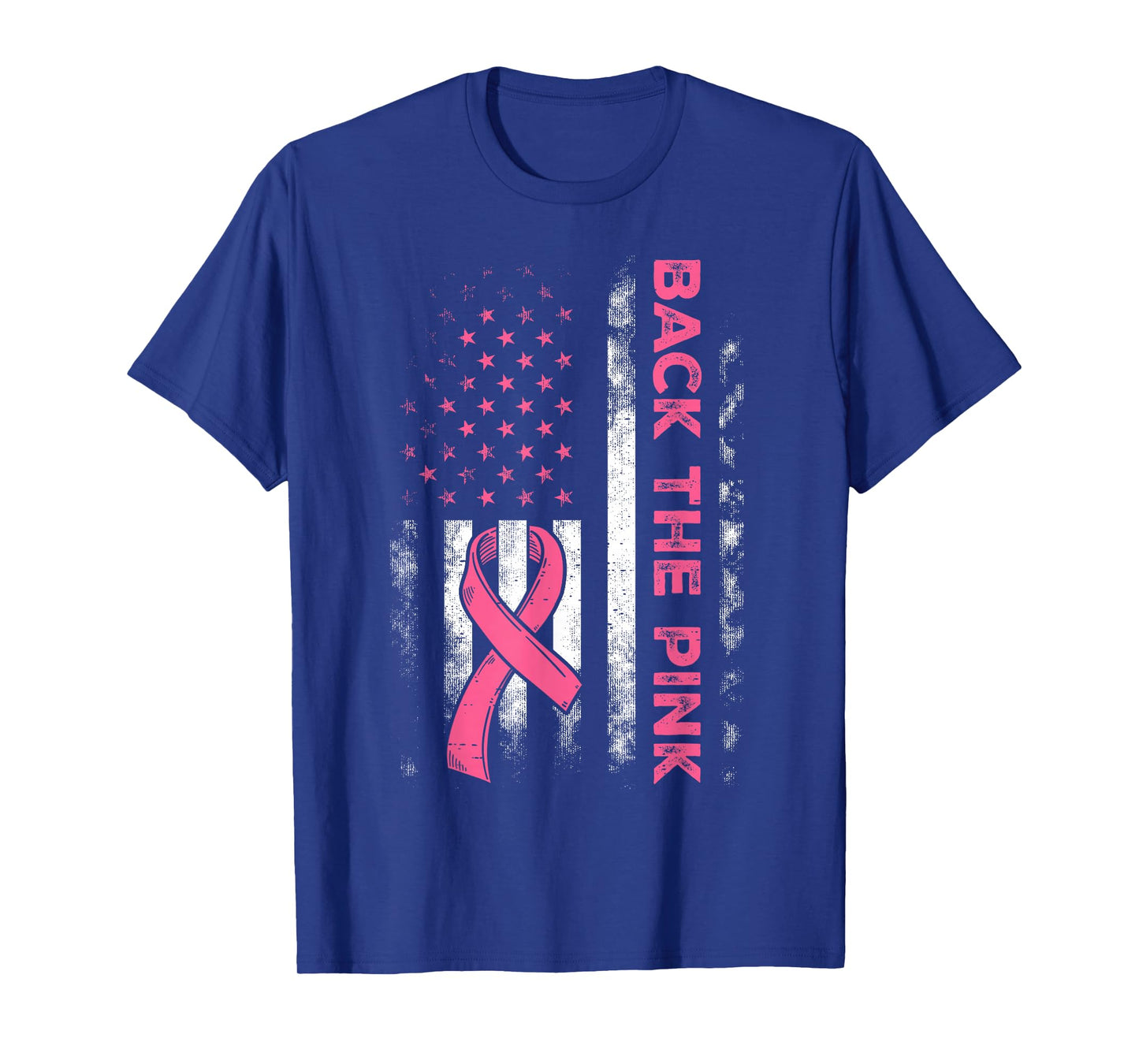 Back The Pink Us Flag Breast Cancer Awareness Women Men Kids T-Shirt