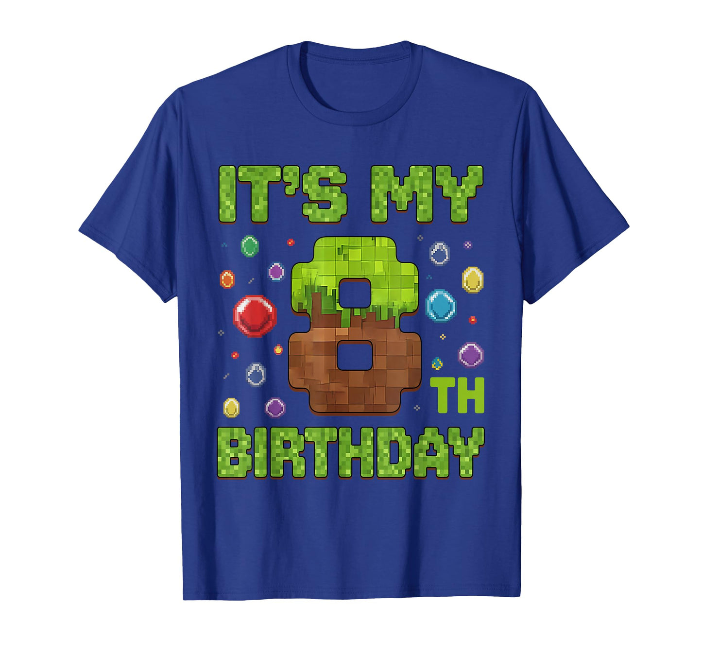 Kids It's My 8th Birthday Video Game Pixel 8 Year Old T-Shirt